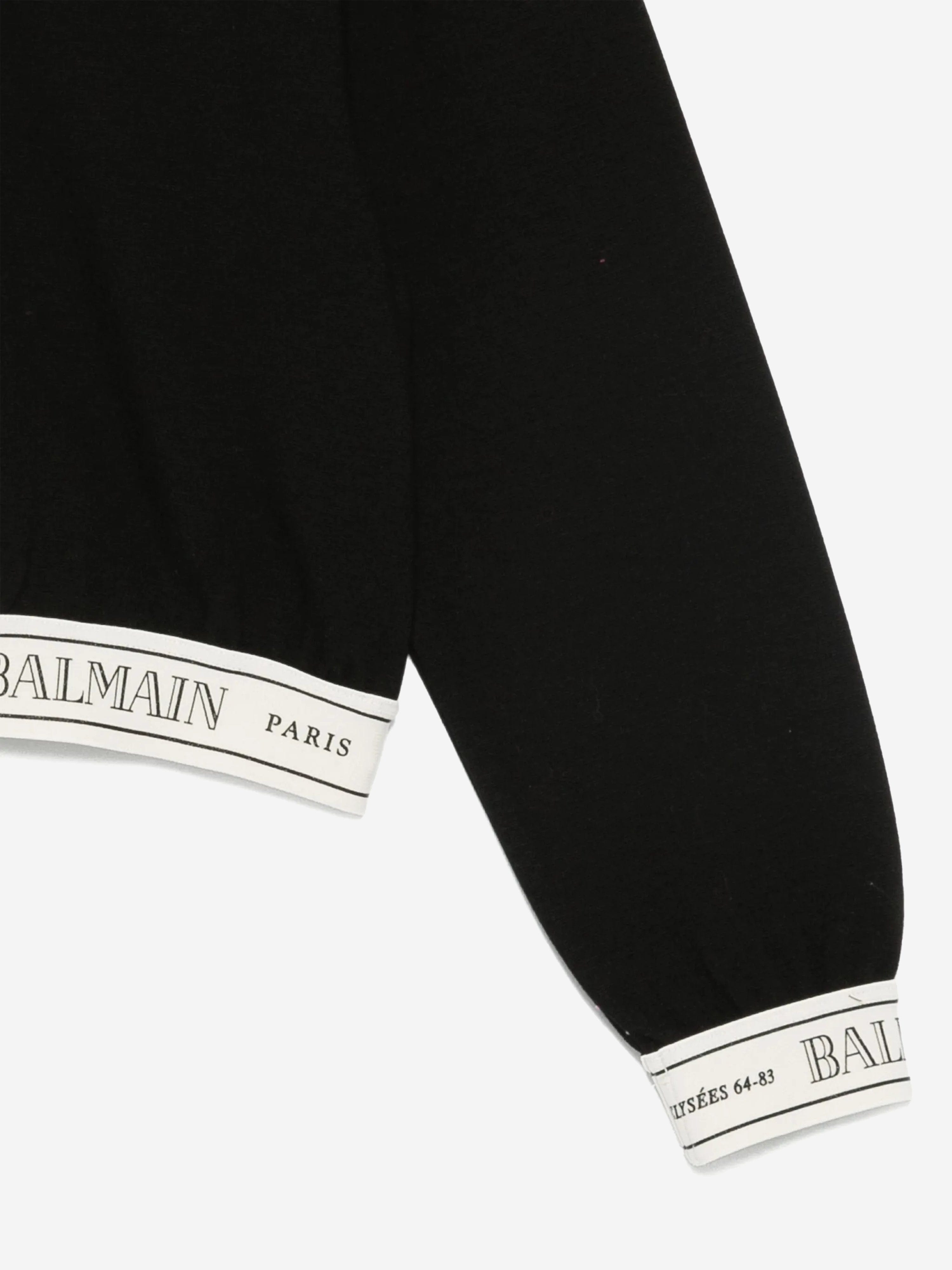Balmain Girls Logo Band Sweatshirt in Black