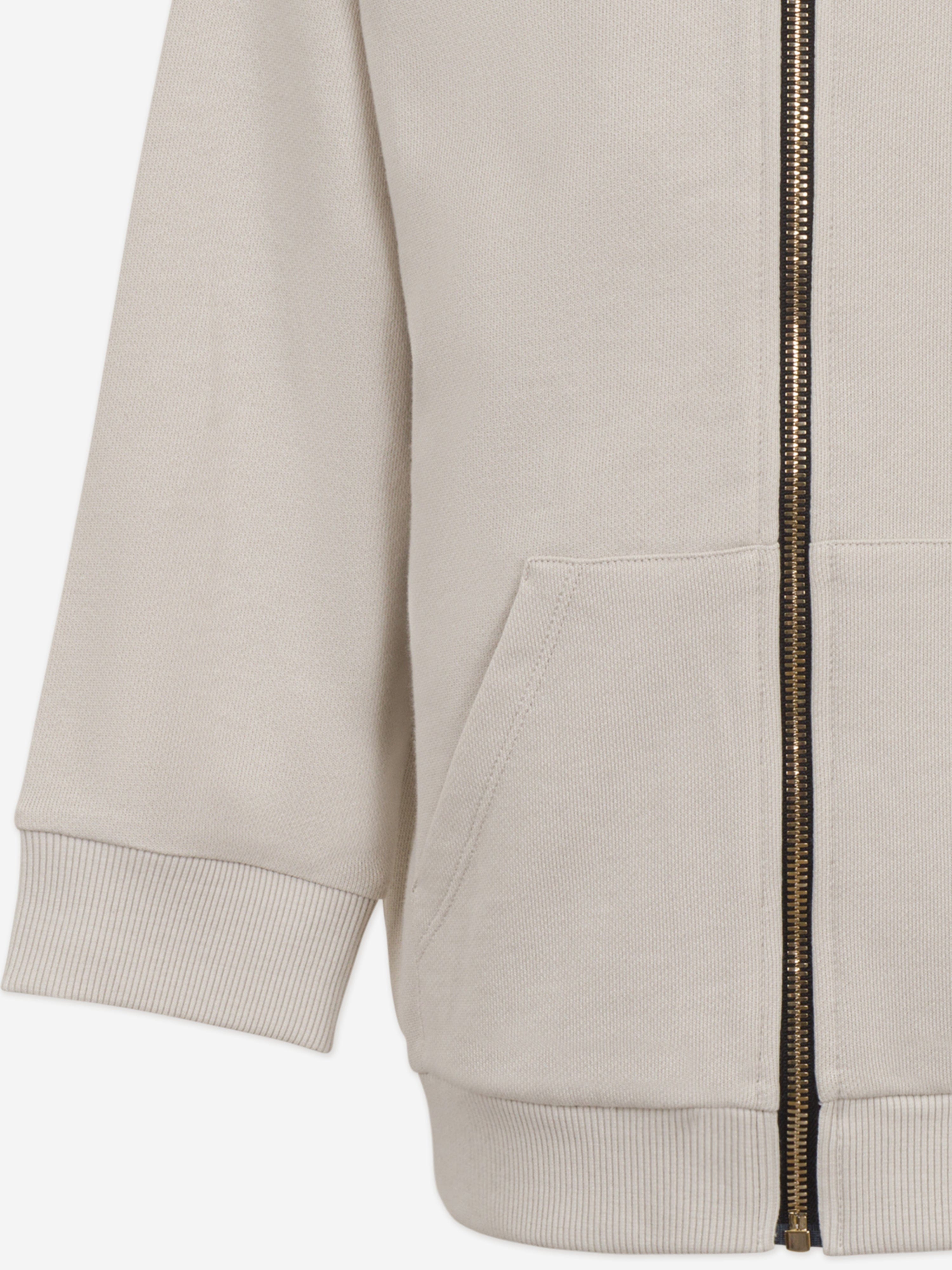 Balmain Boys Logo Zip Up Top in Beige