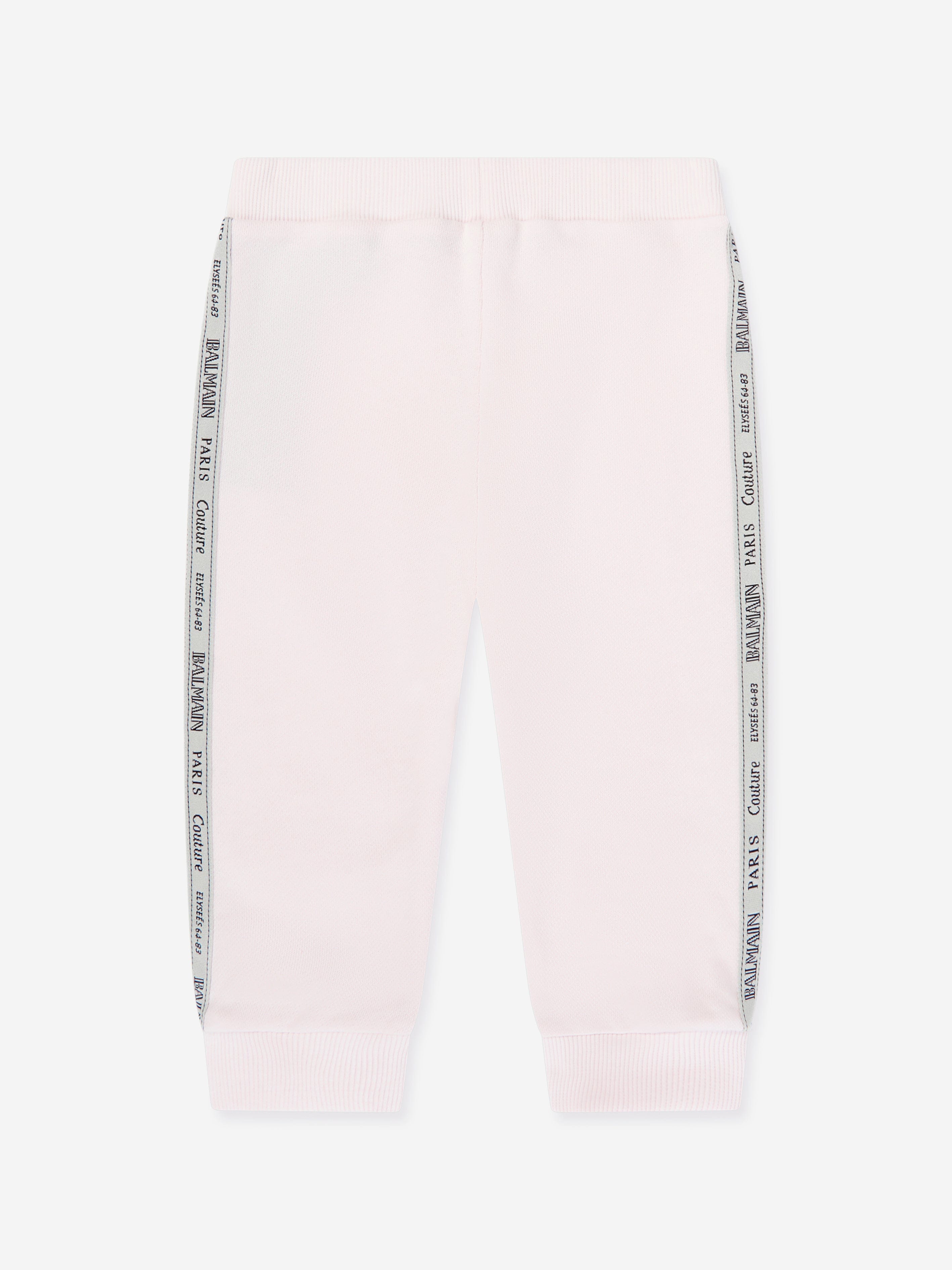 Balmain Baby Girls Logo Tape Joggers in Pink
