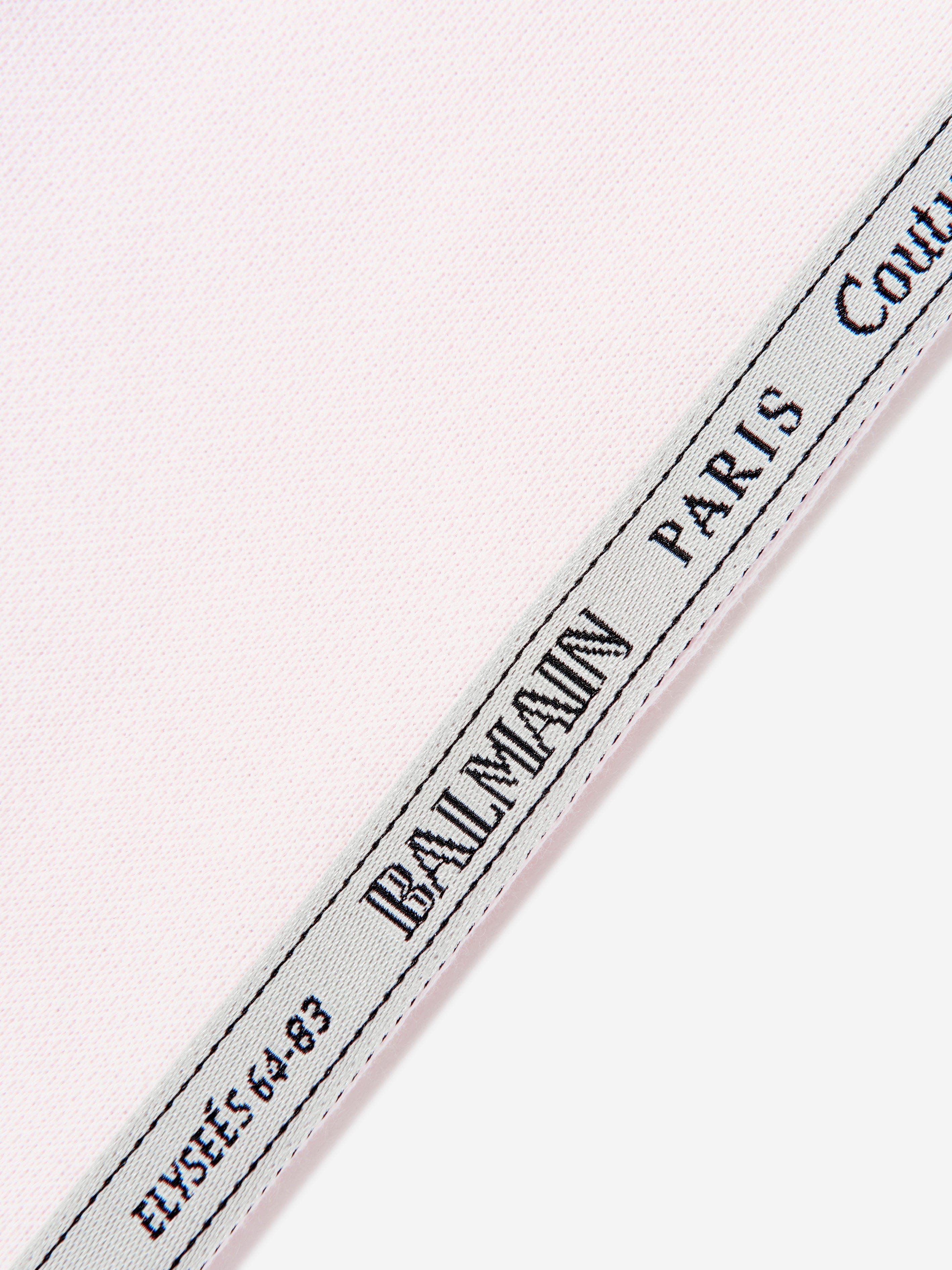 Balmain Baby Girls Logo Tape Joggers in Pink