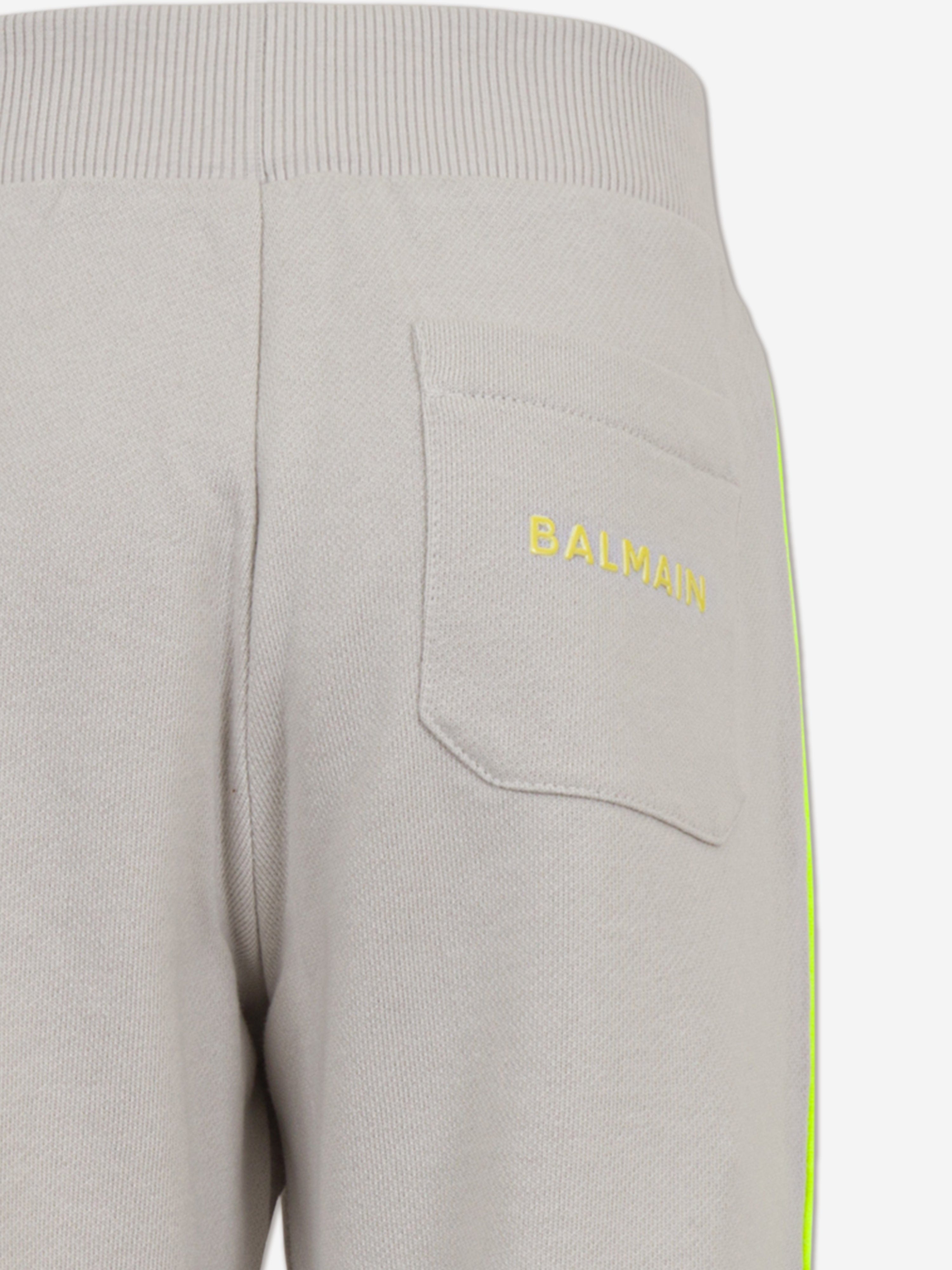 Balmain Boys Fleece Joggers in Grey