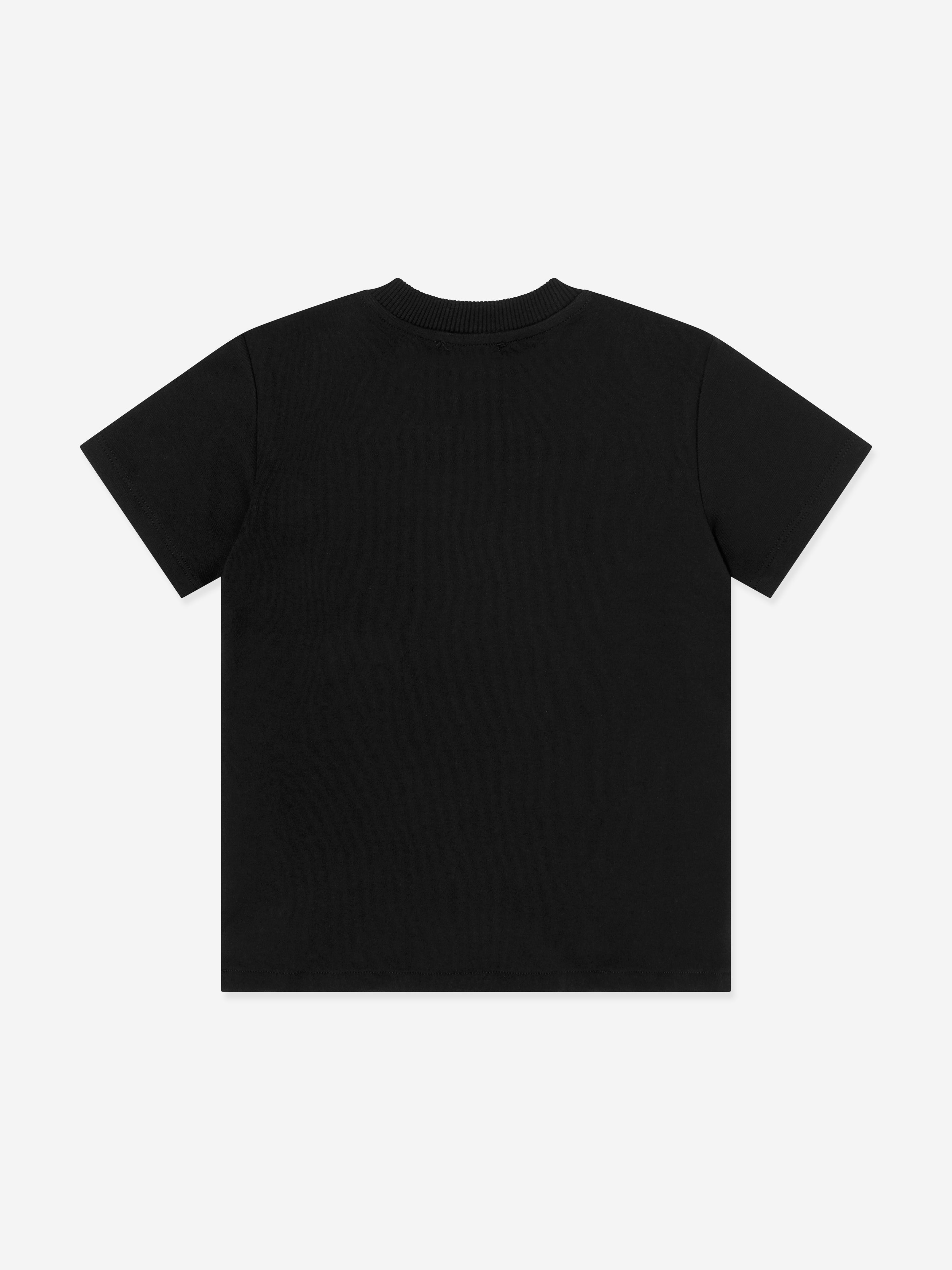 Balmain Kids Striped Logo T-Shirt in Black