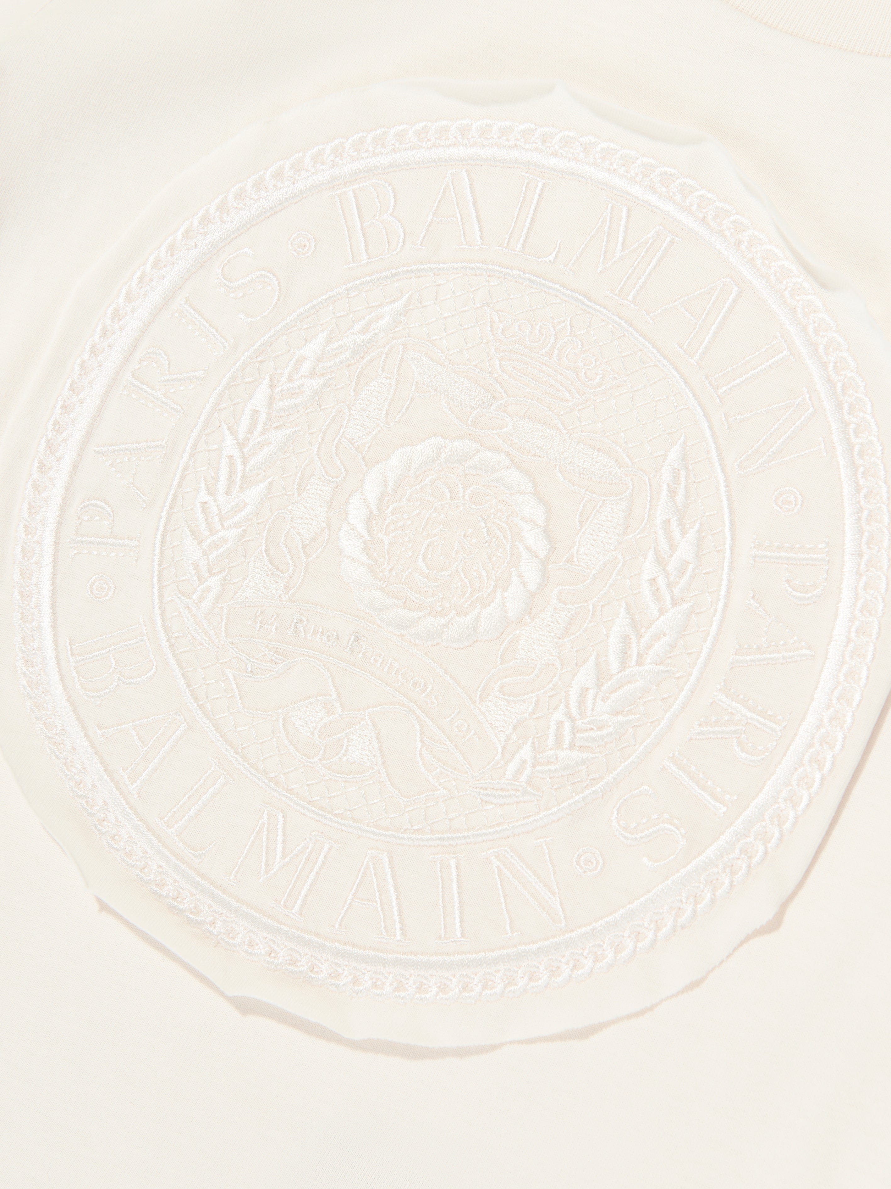 Balmain Boys Logo T-Shirt in Beige