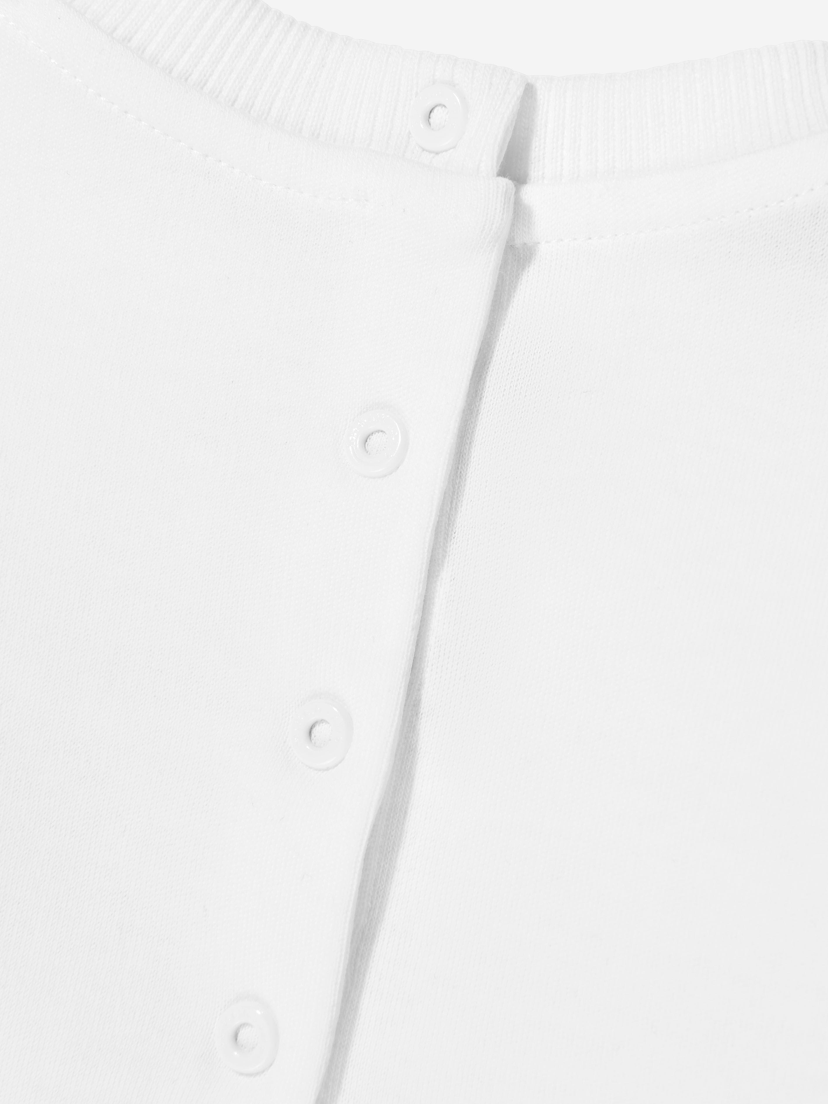 Balmain Baby Striped Logo Babygrow in White