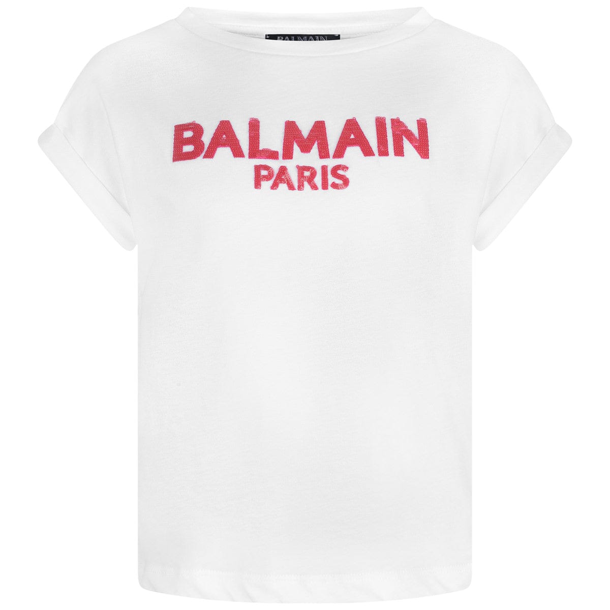 Balmain Girls Sequin Logo Top