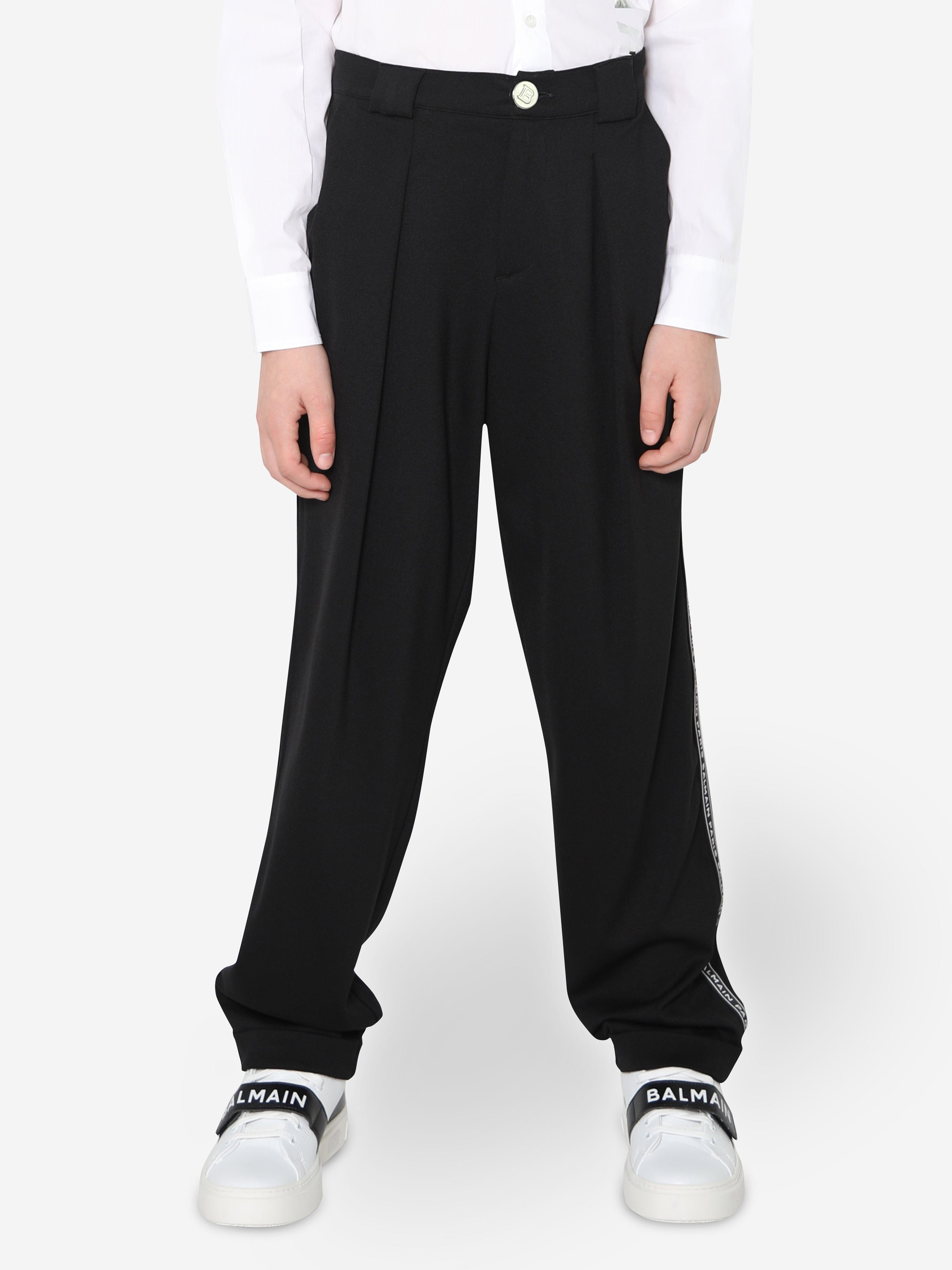 Balmain Boys Suit Trousers in Black