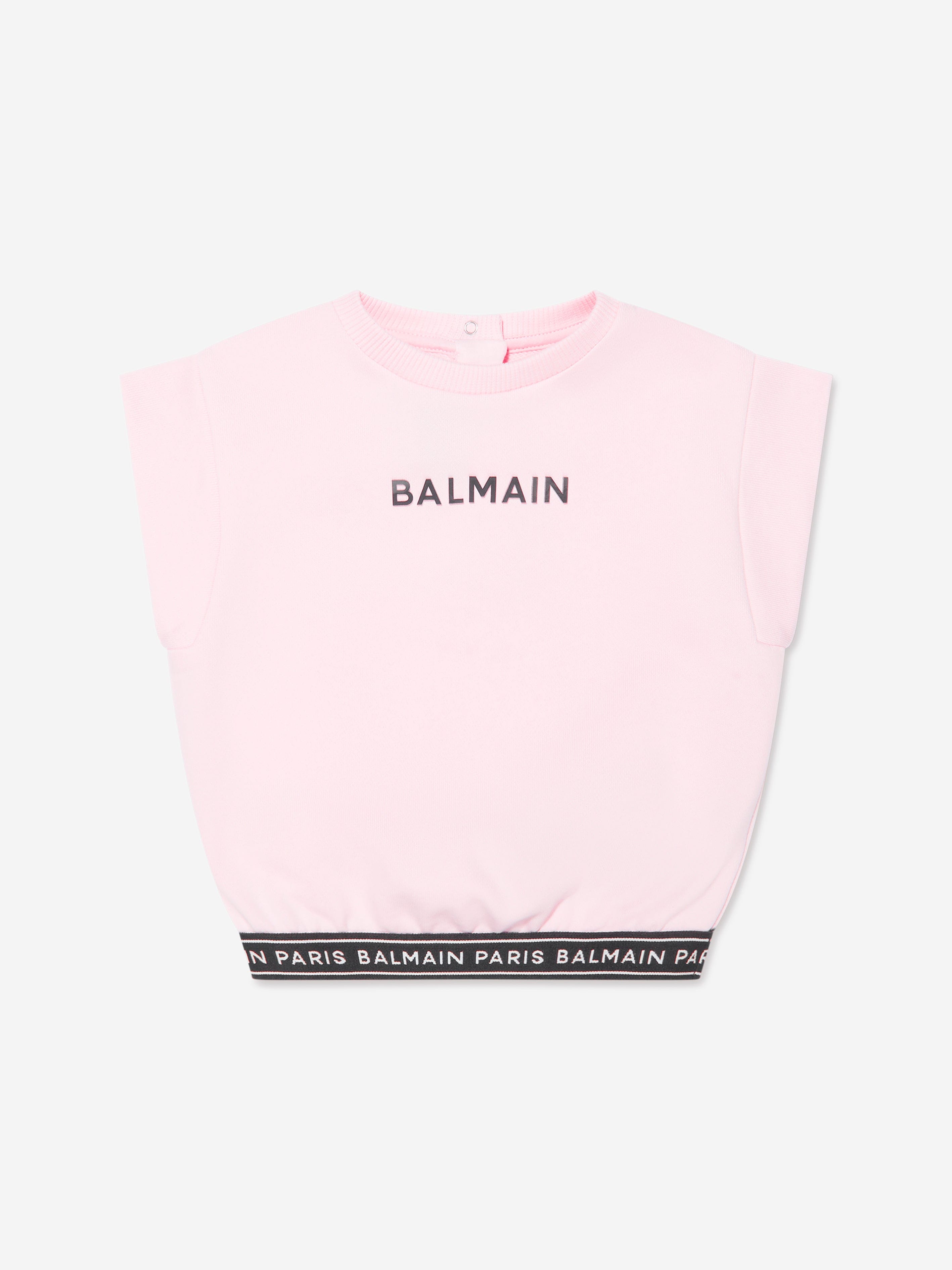 Balmain Baby Girls Sleeveless Sweatshirt in Pink