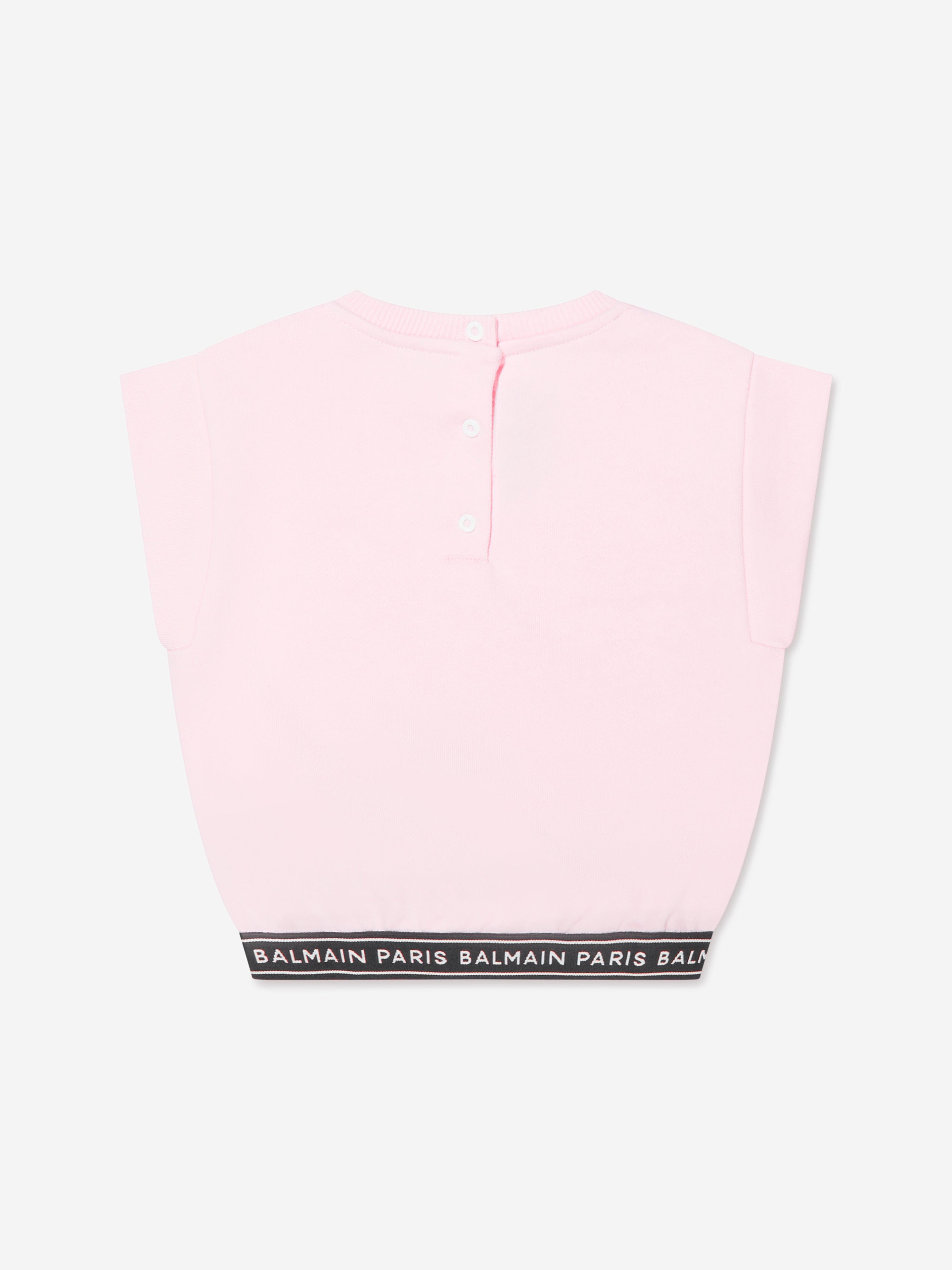 Balmain Baby Girls Sleeveless Sweatshirt in Pink