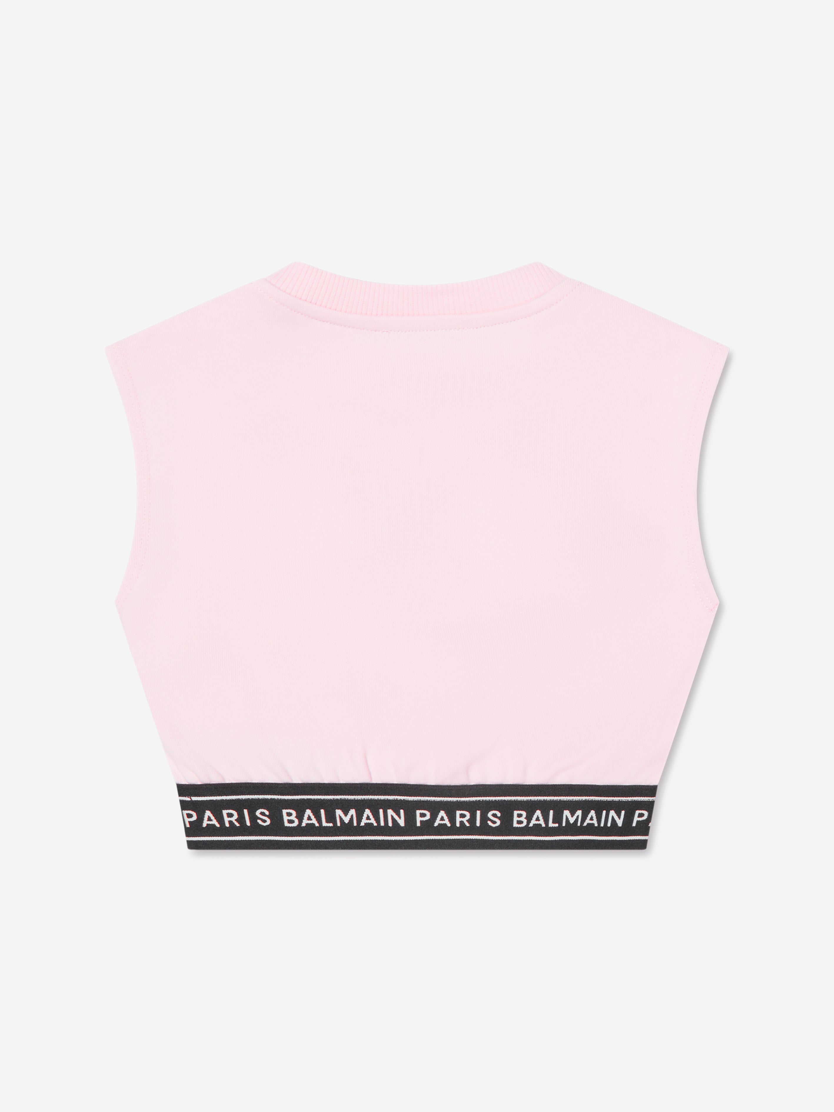 Balmain Girls Sleeveless Sweatshirt in Pink