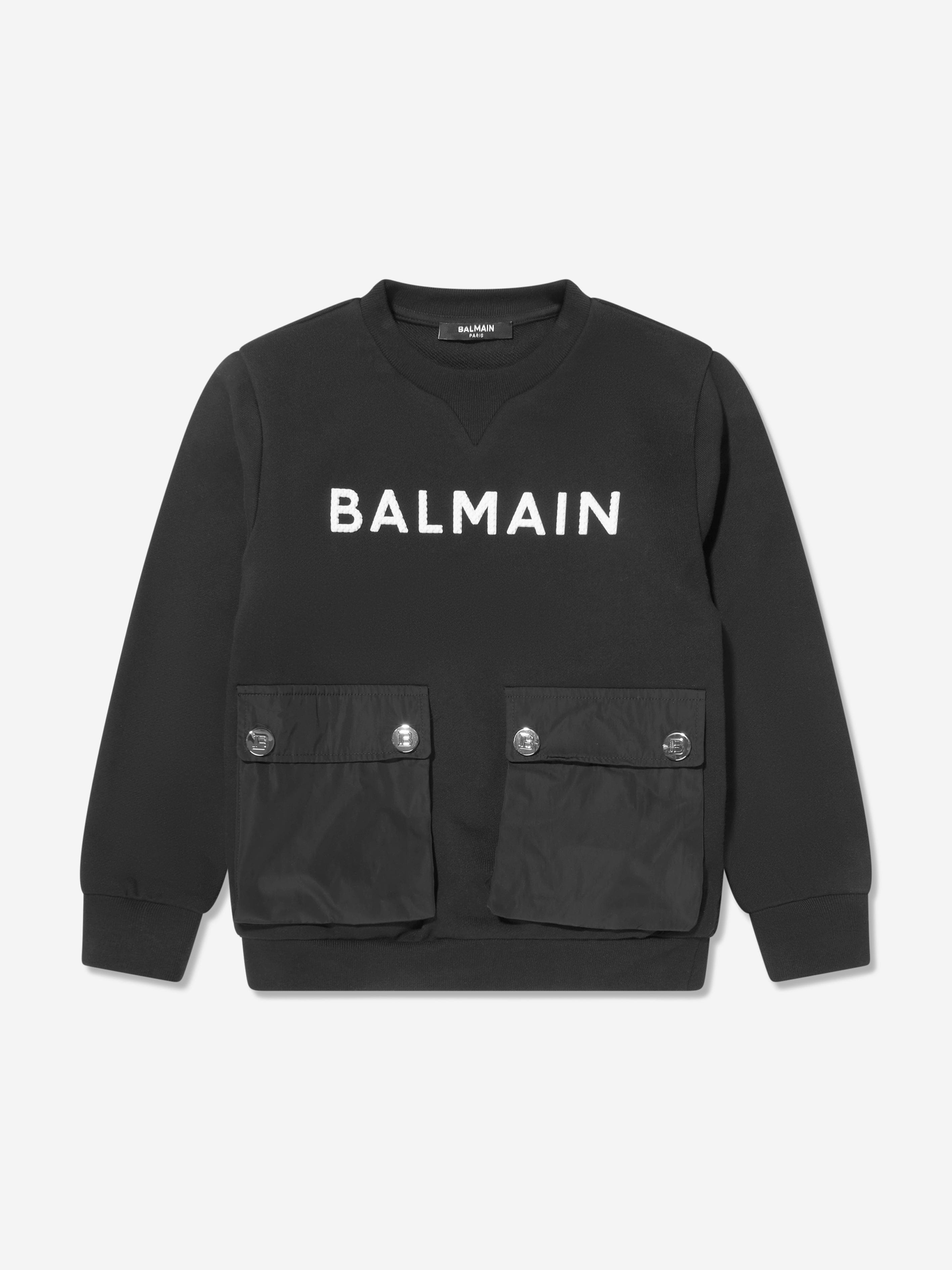 Balmain Boys Pocket Sweatshirt in Black