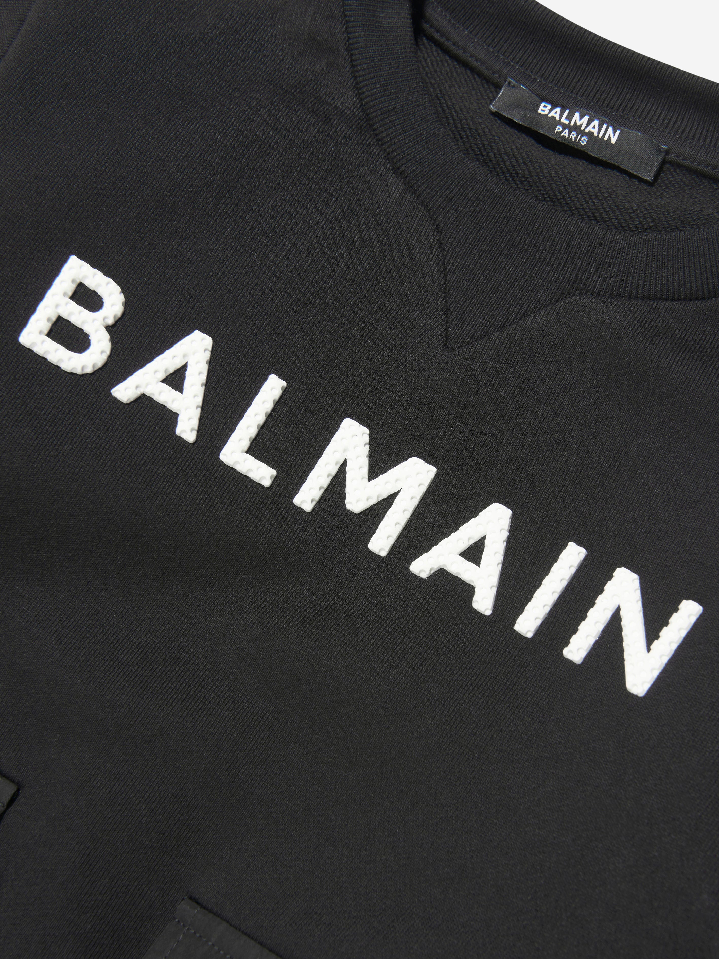 Balmain Boys Pocket Sweatshirt in Black