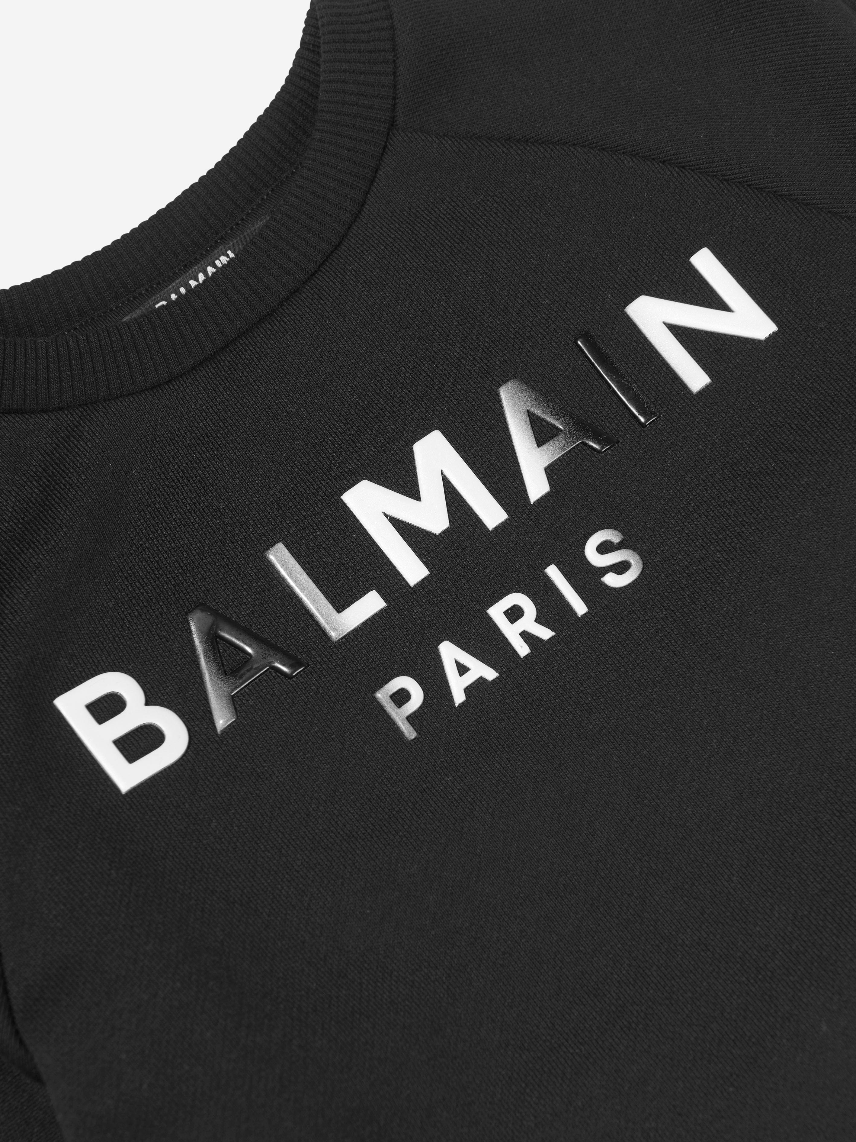 Balmain Boys Logo Print Sweatshirt in Black