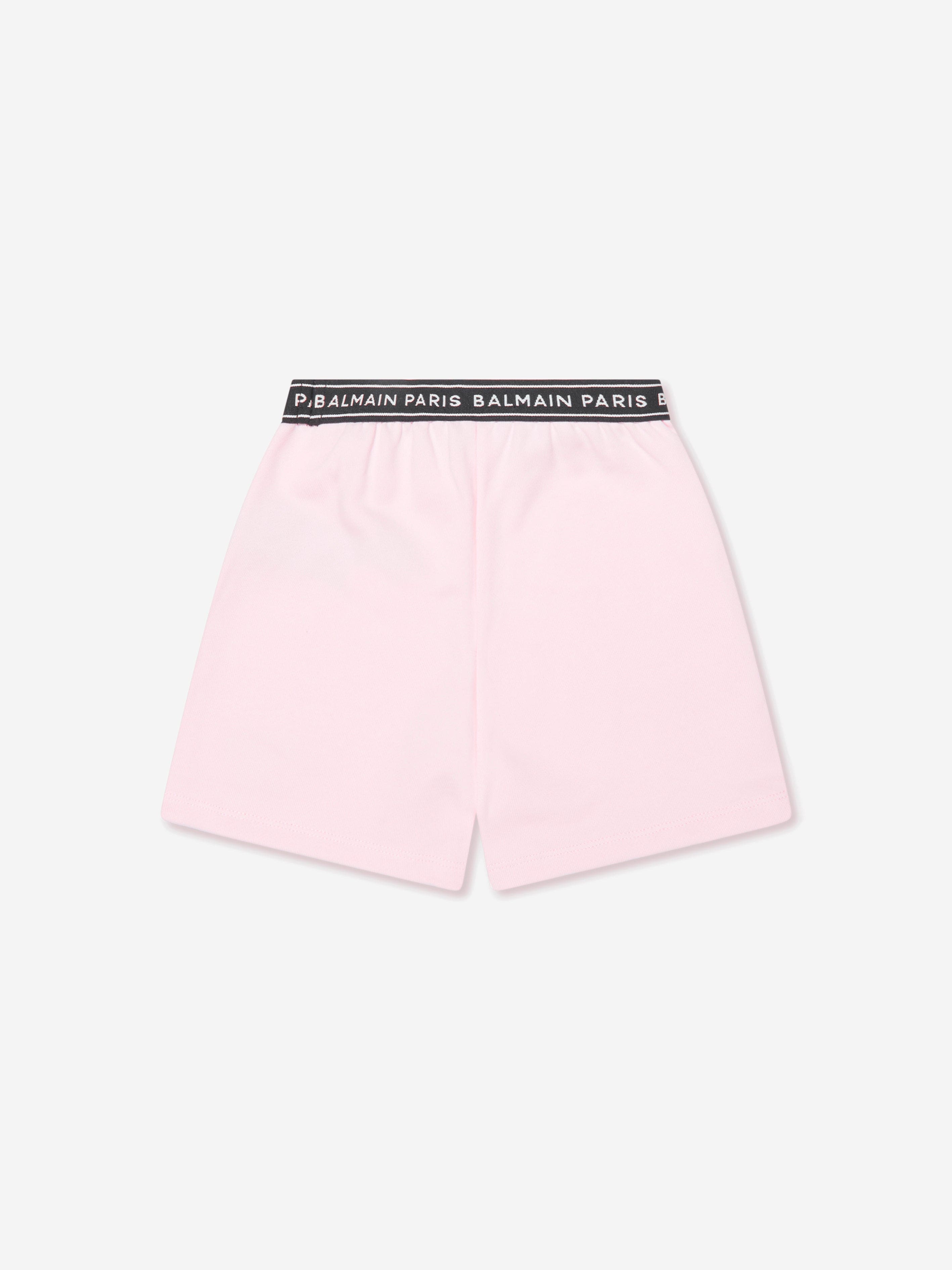 Balmain Baby Girls Logo Shorts in Pink