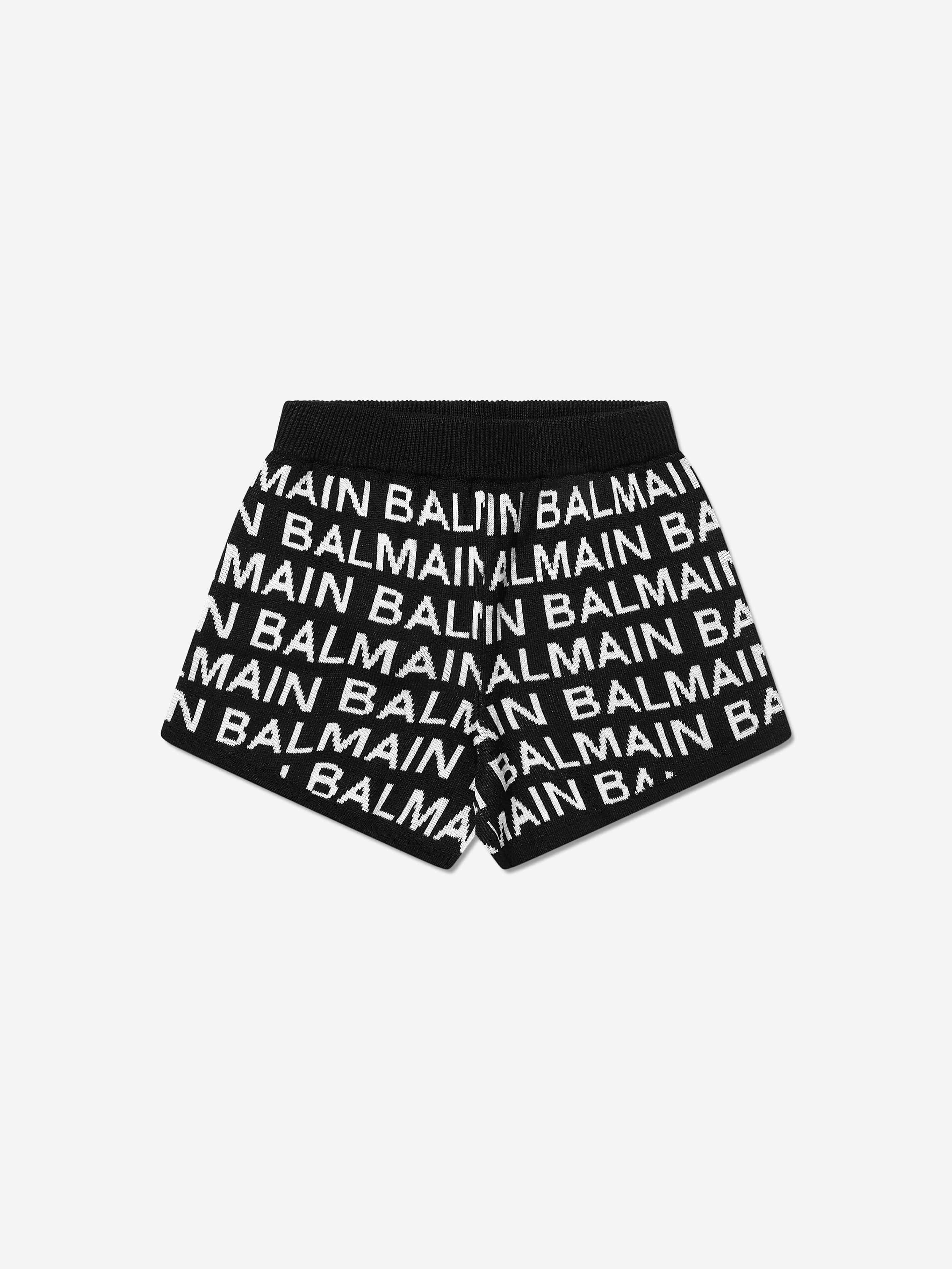 Balmain Girls Logo Shorts in Black