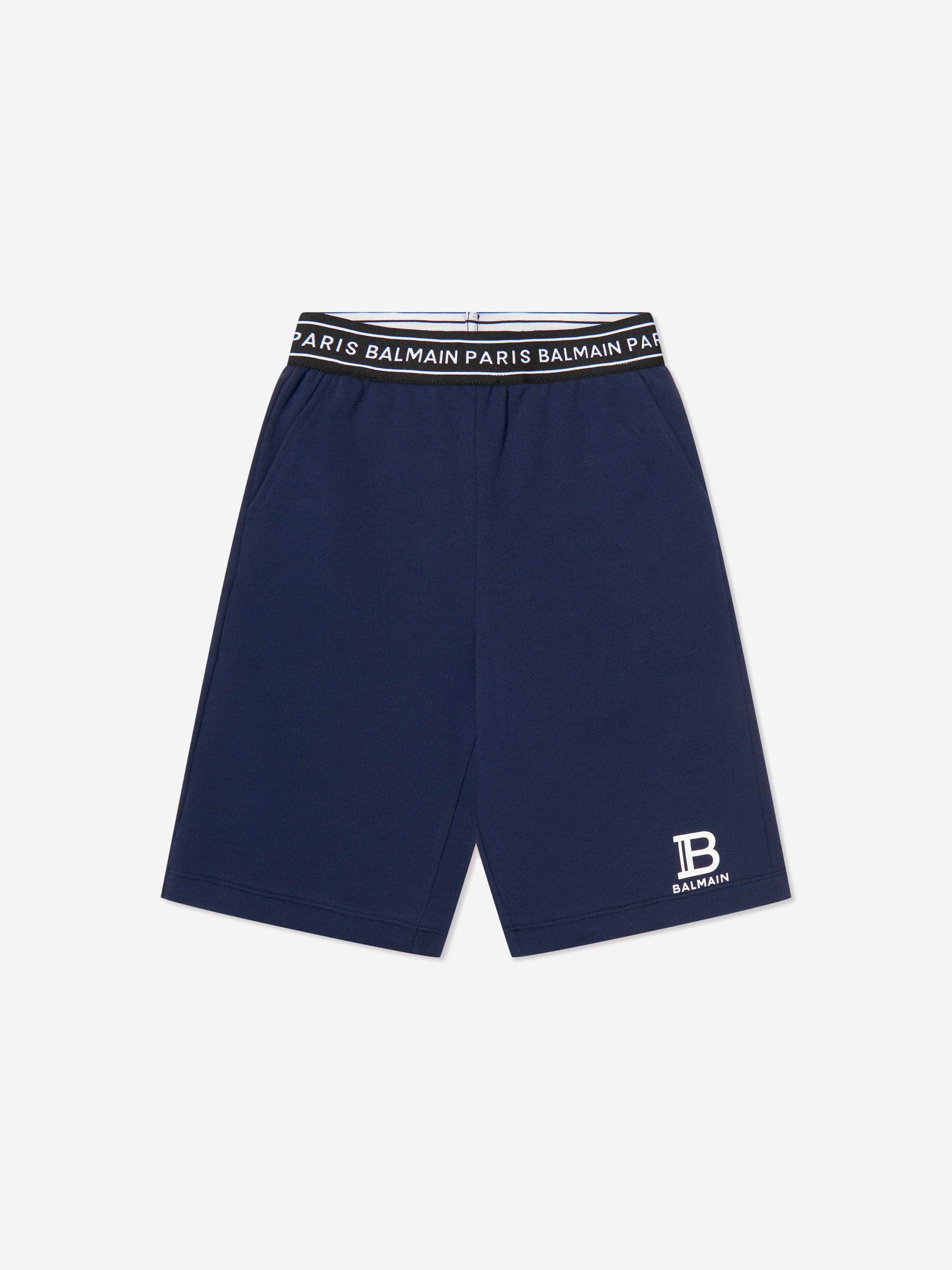 Balmain Boys Logo Jersey Short in Blue