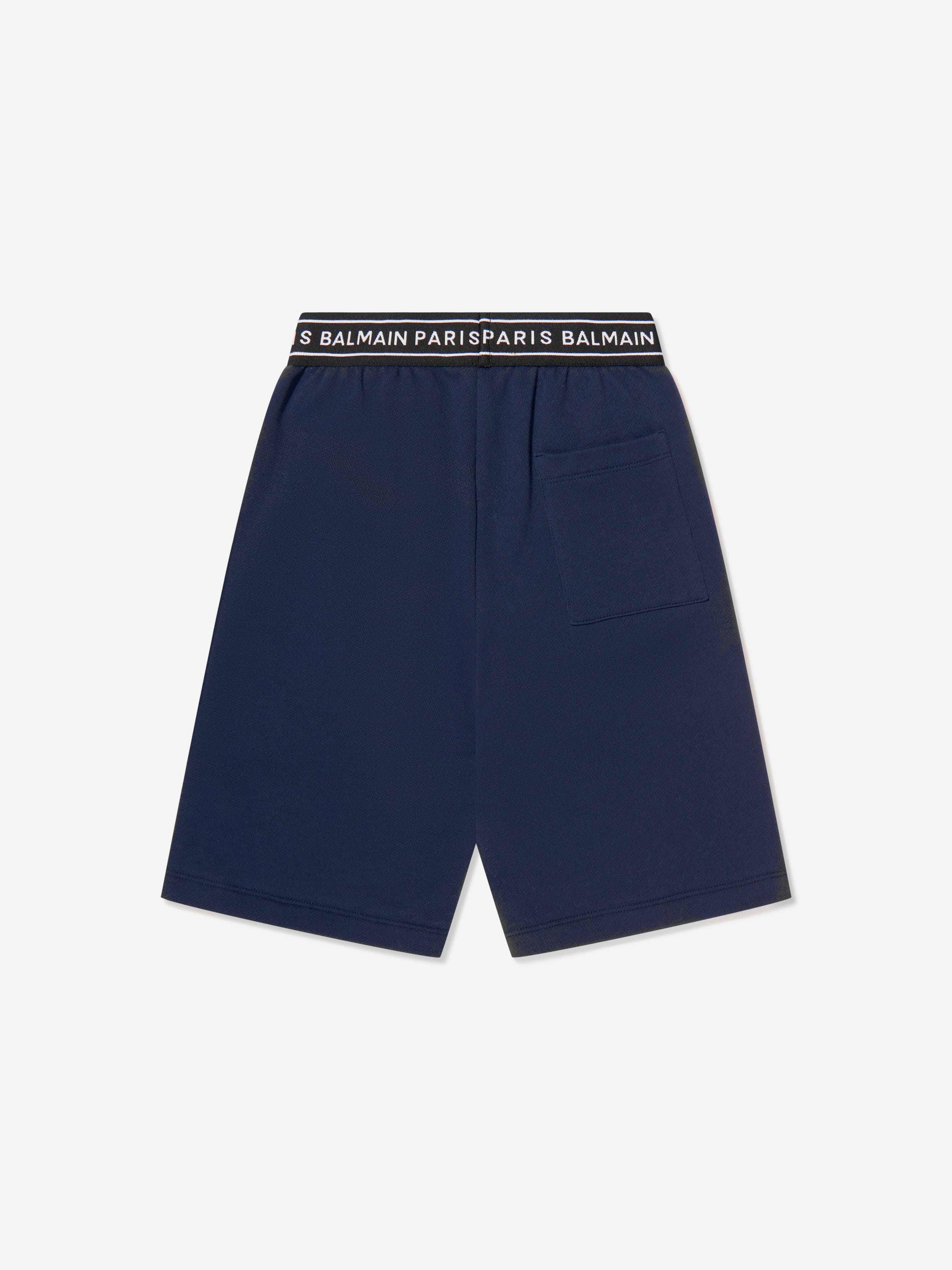 Balmain Boys Logo Jersey Short in Blue