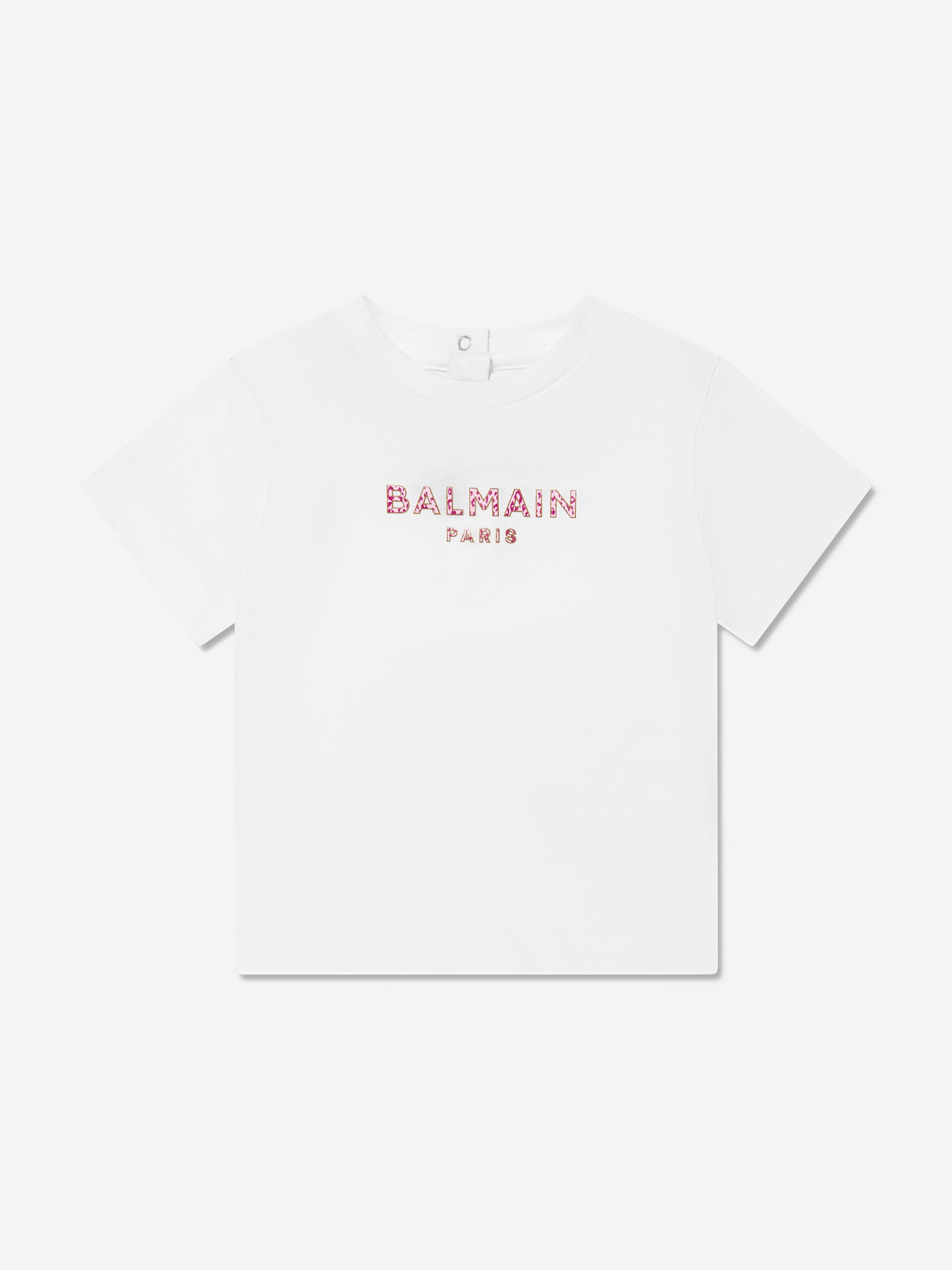 Balmain Baby Girls Logo T-Shirt in White