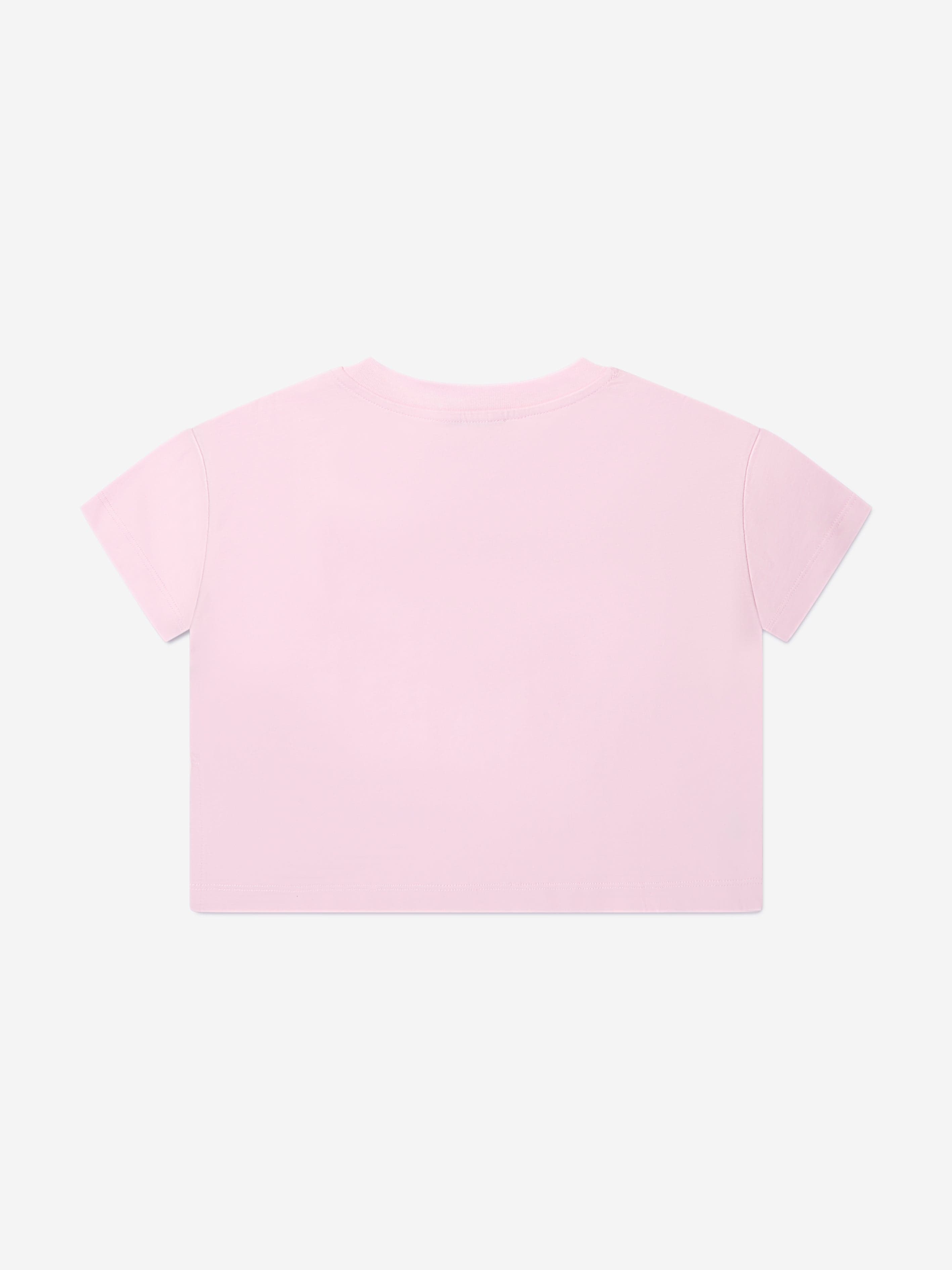 Balmain Girls Logo Print T-Shirt in Pink