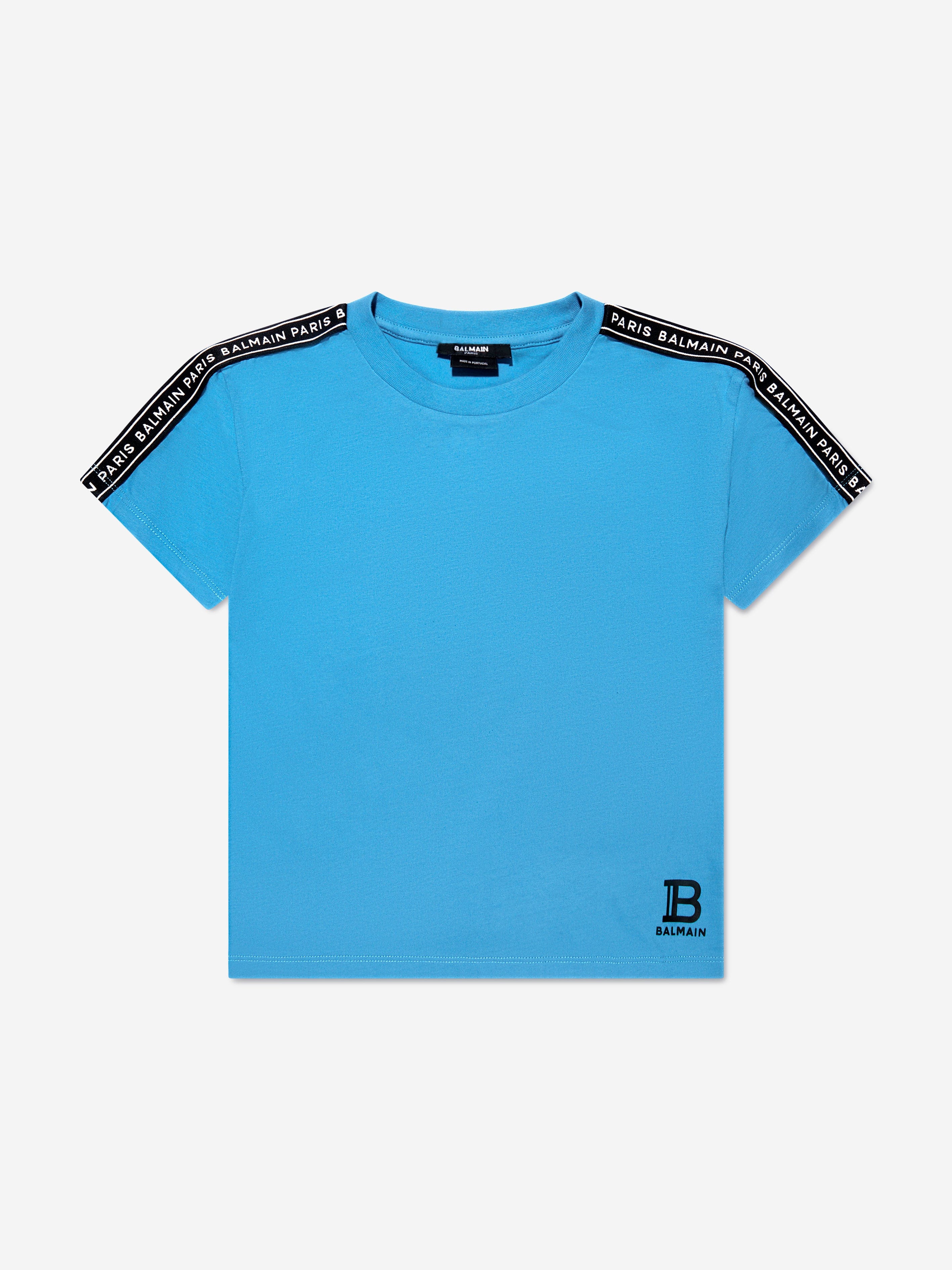 Balmain Boys Logo T-Shirt in Blue