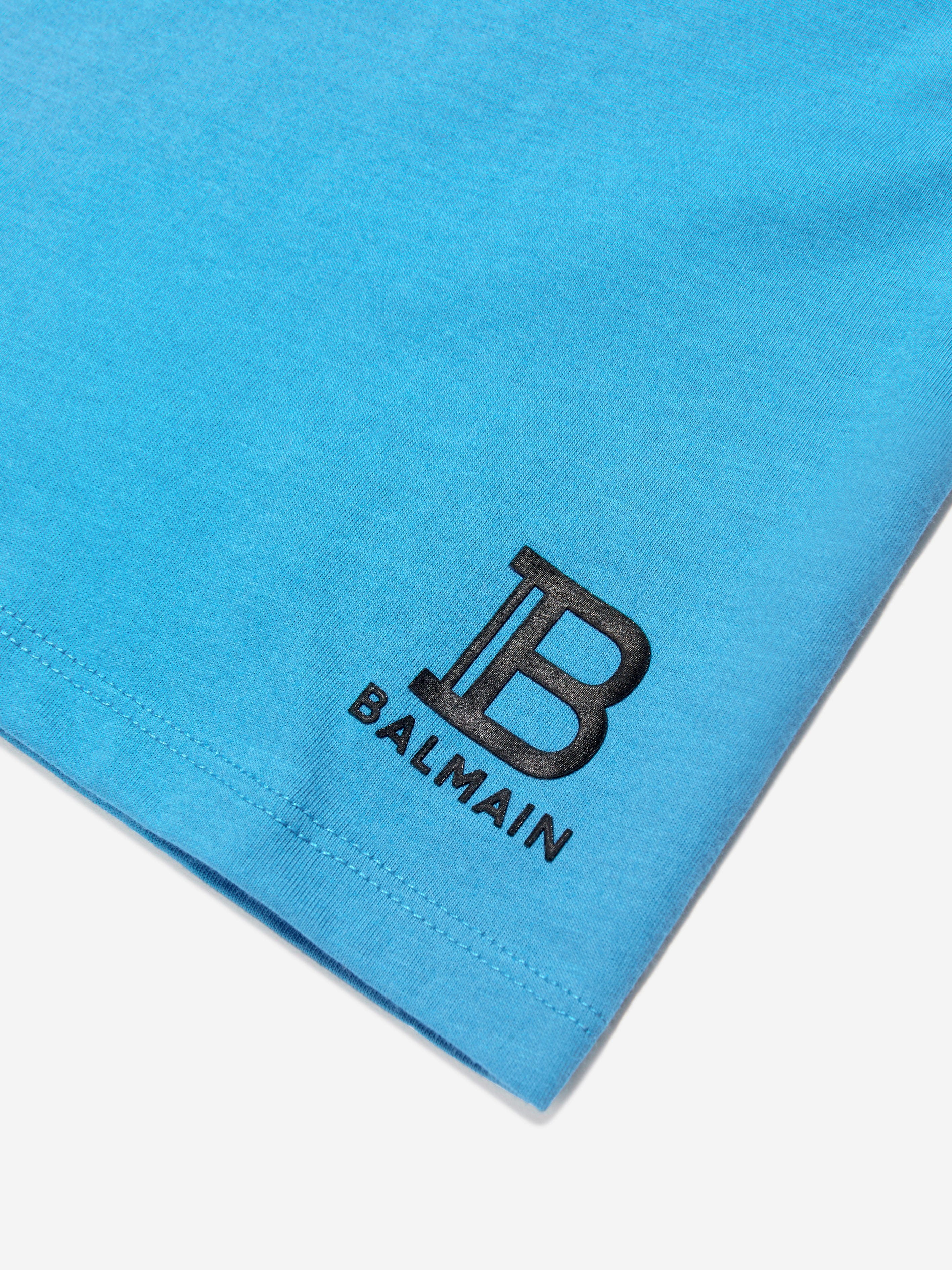 Balmain Boys Logo T-Shirt in Blue