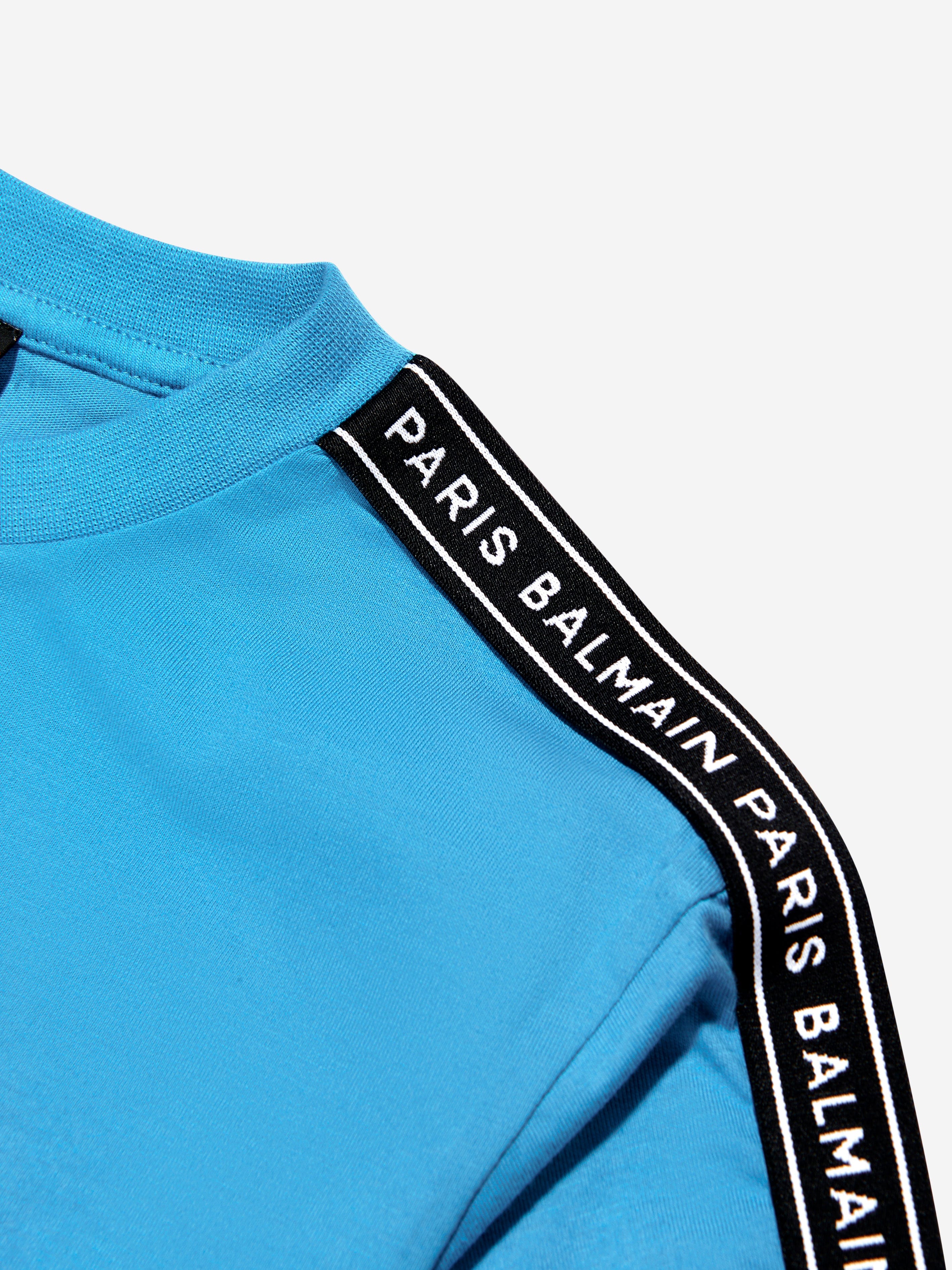 Balmain Boys Logo T-Shirt in Blue