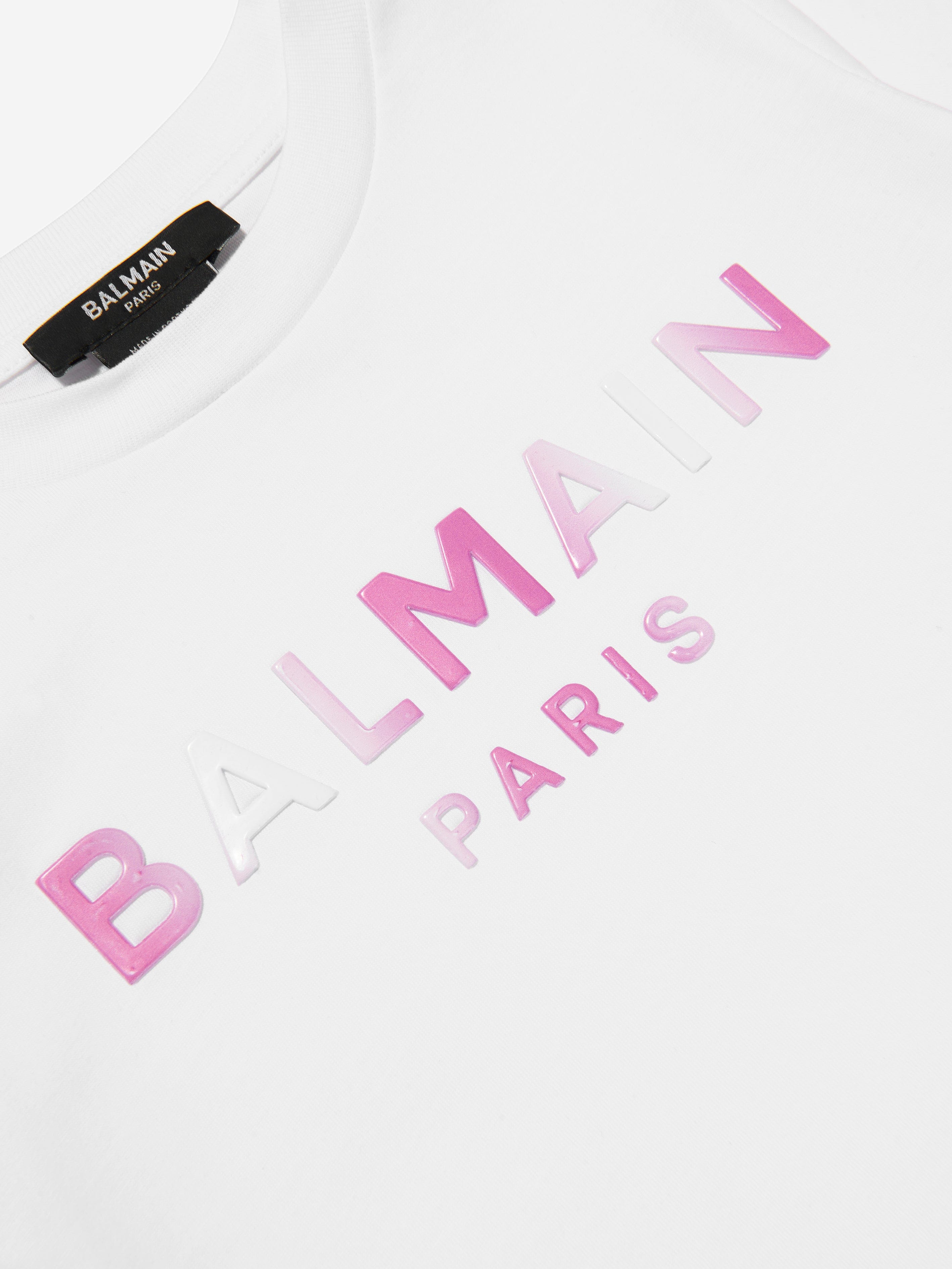 Balmain Girls Logo T-Shirt in White