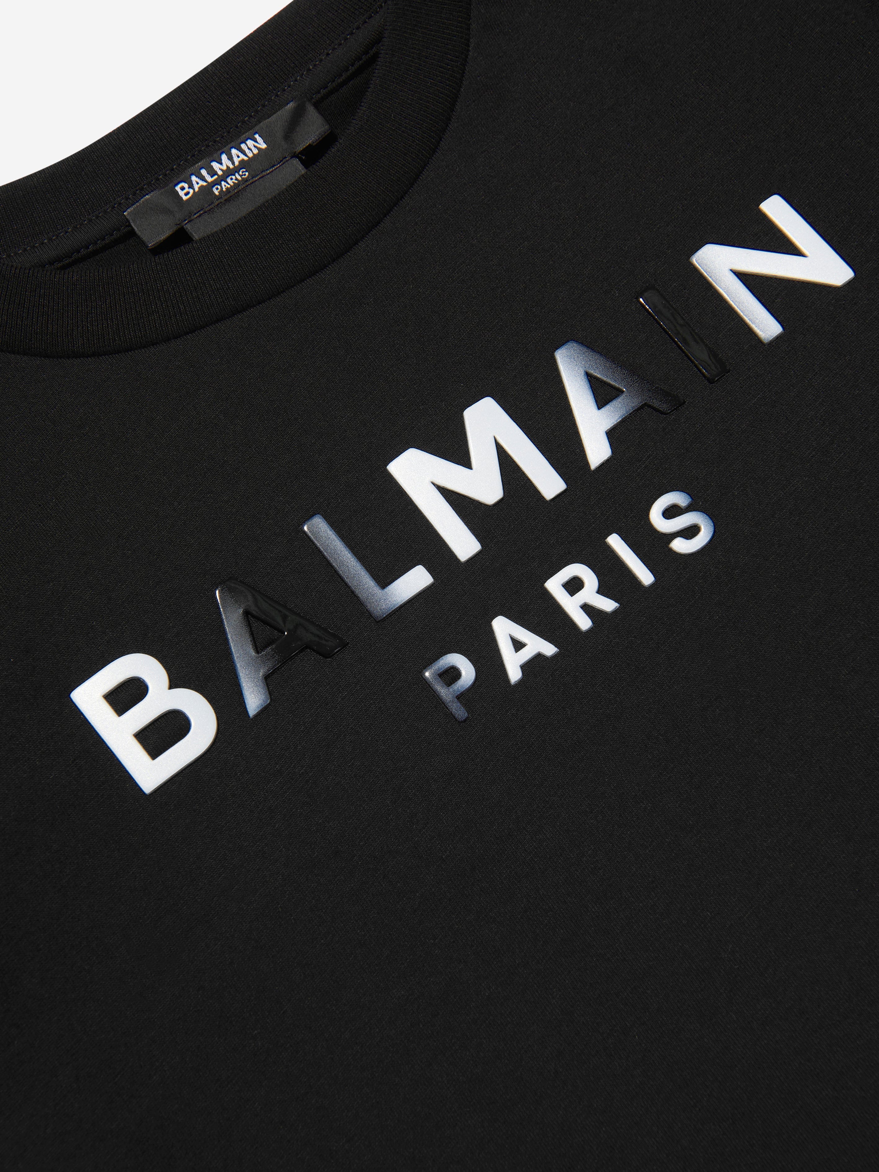 Balmain Boys Logo T-Shirt in Black