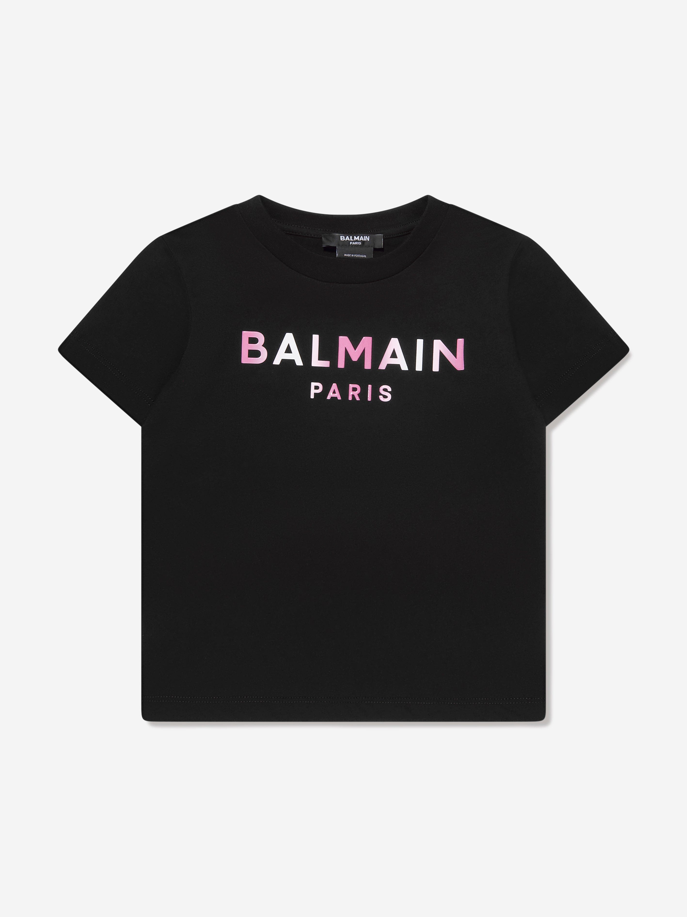 Balmain Girls Logo T-Shirt in Black