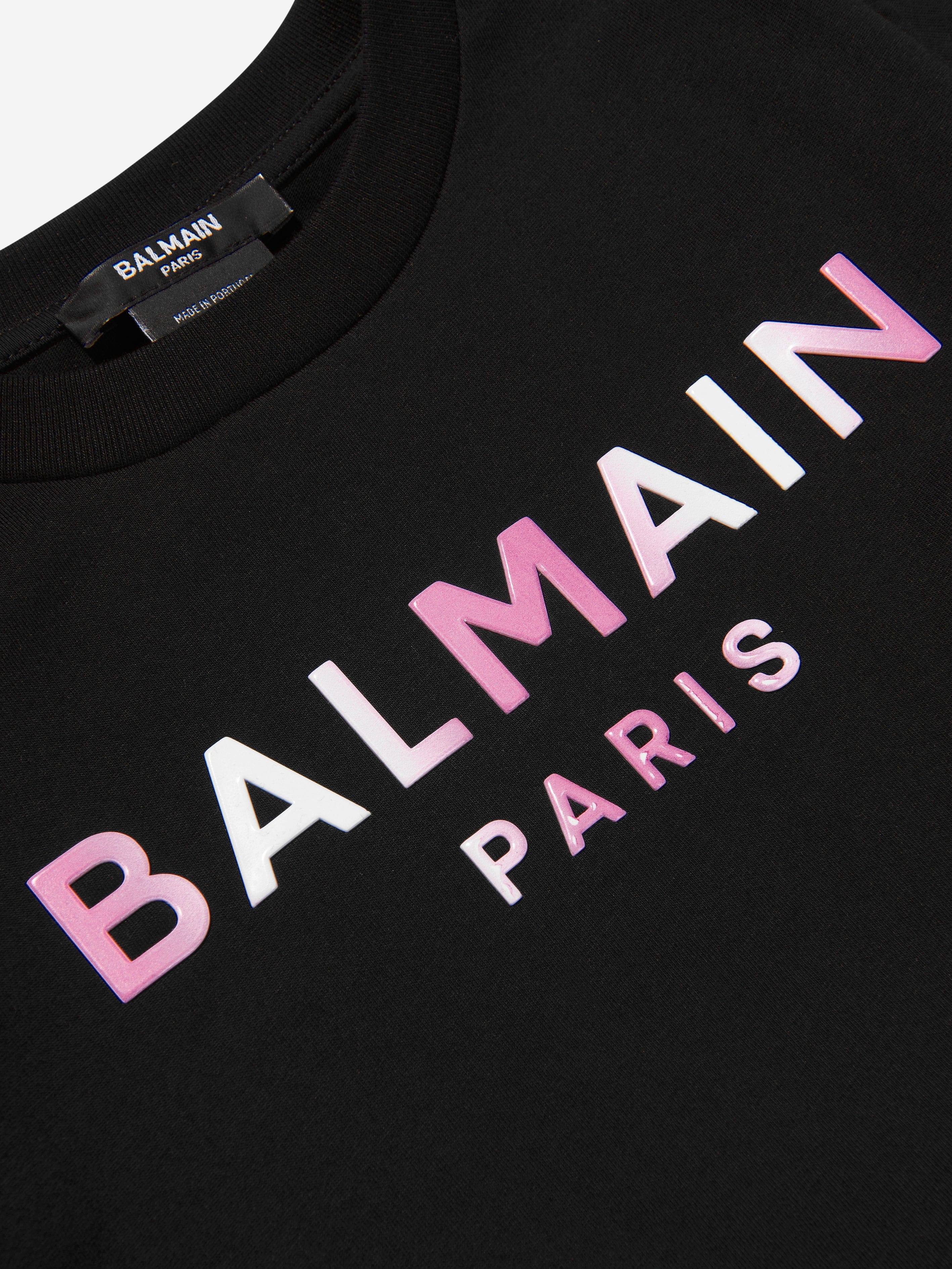 Balmain Girls Logo T-Shirt in Black