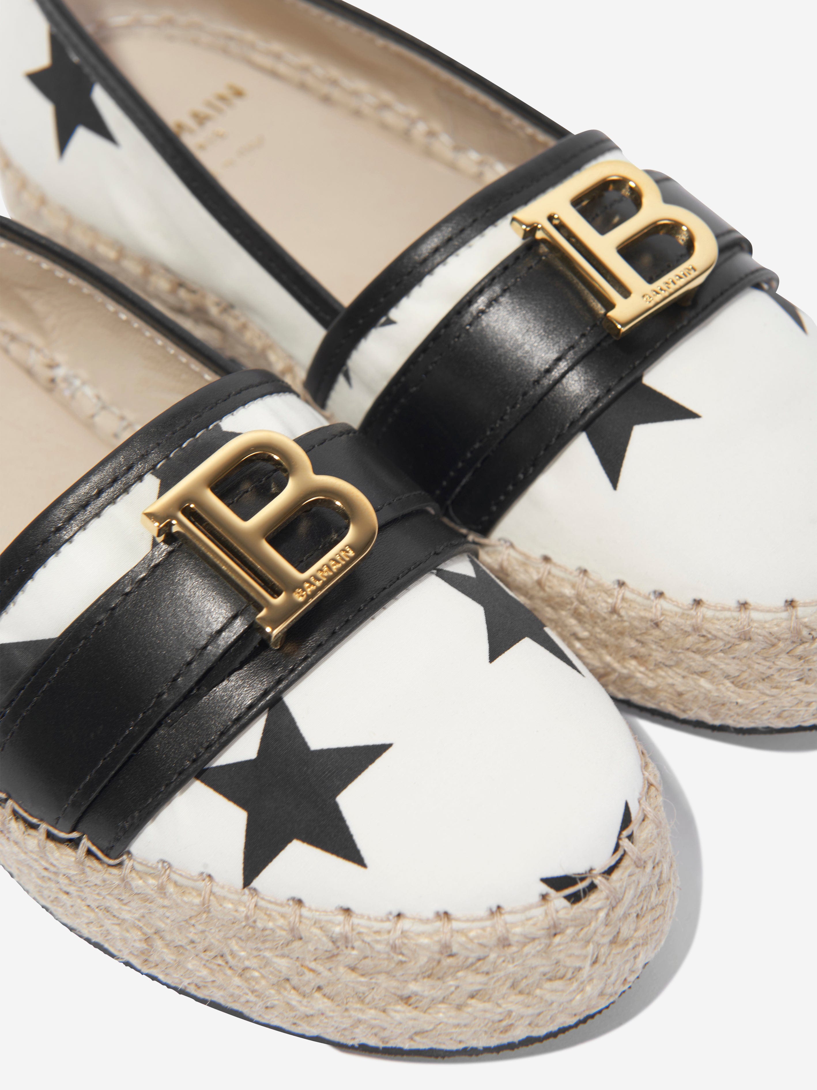 Balmain Girls Star Espadrilles in Ivory