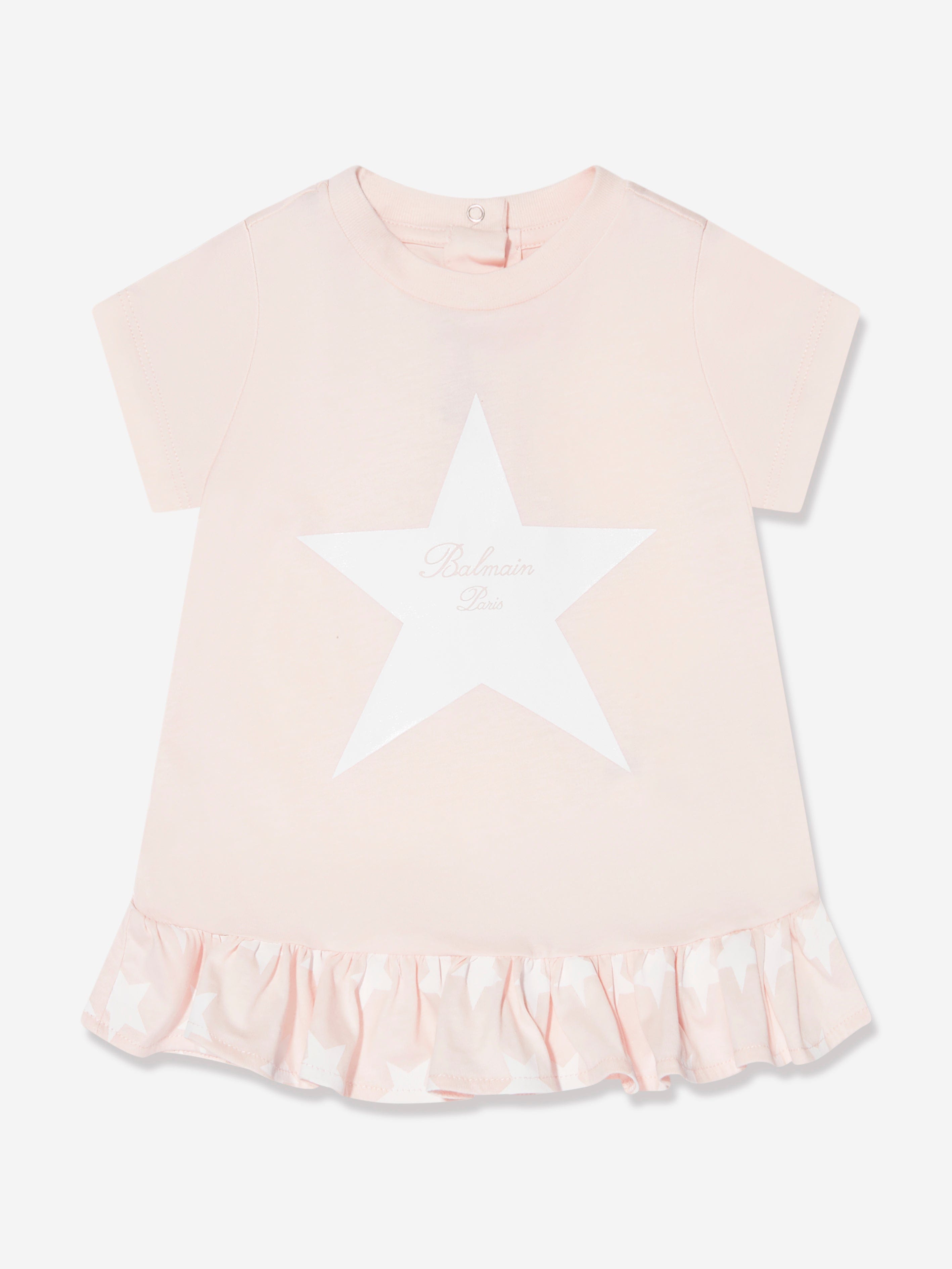 Balmain Baby Girls Dress With Knickers in Pink