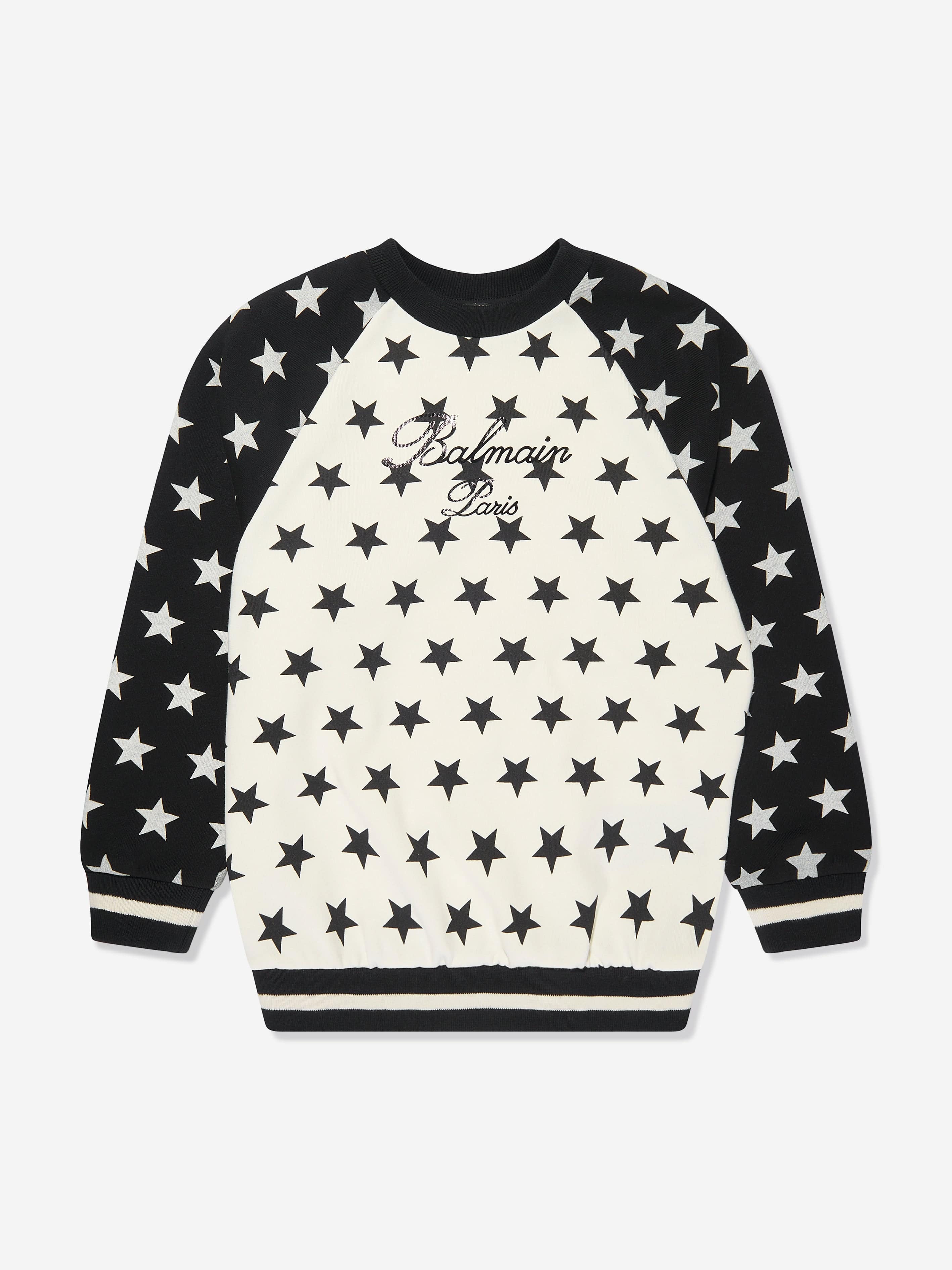 Balmain Kids Star Print Sweatshirt in Ivory