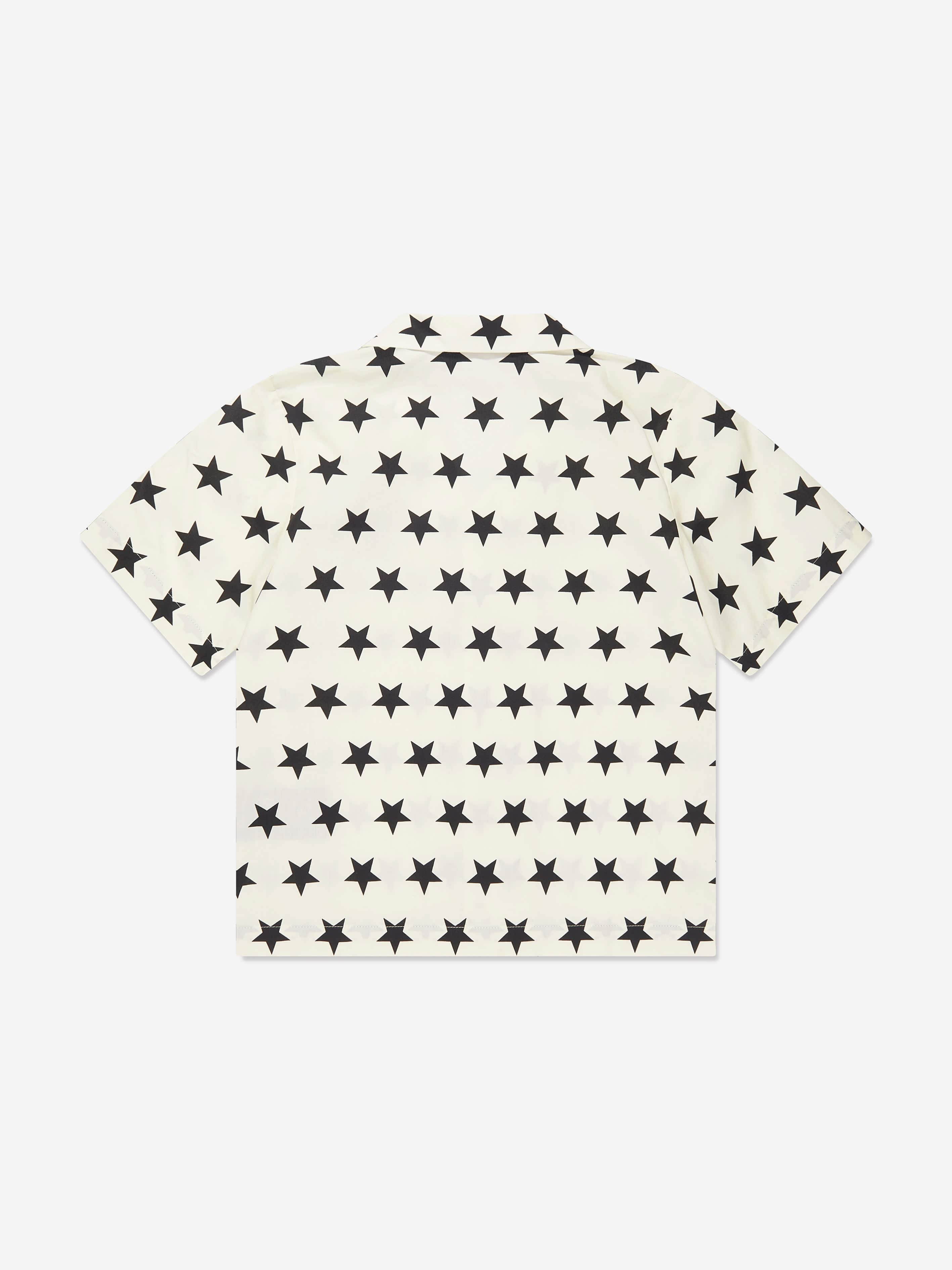 Balmain Boys Star Print Shirt in Ivory