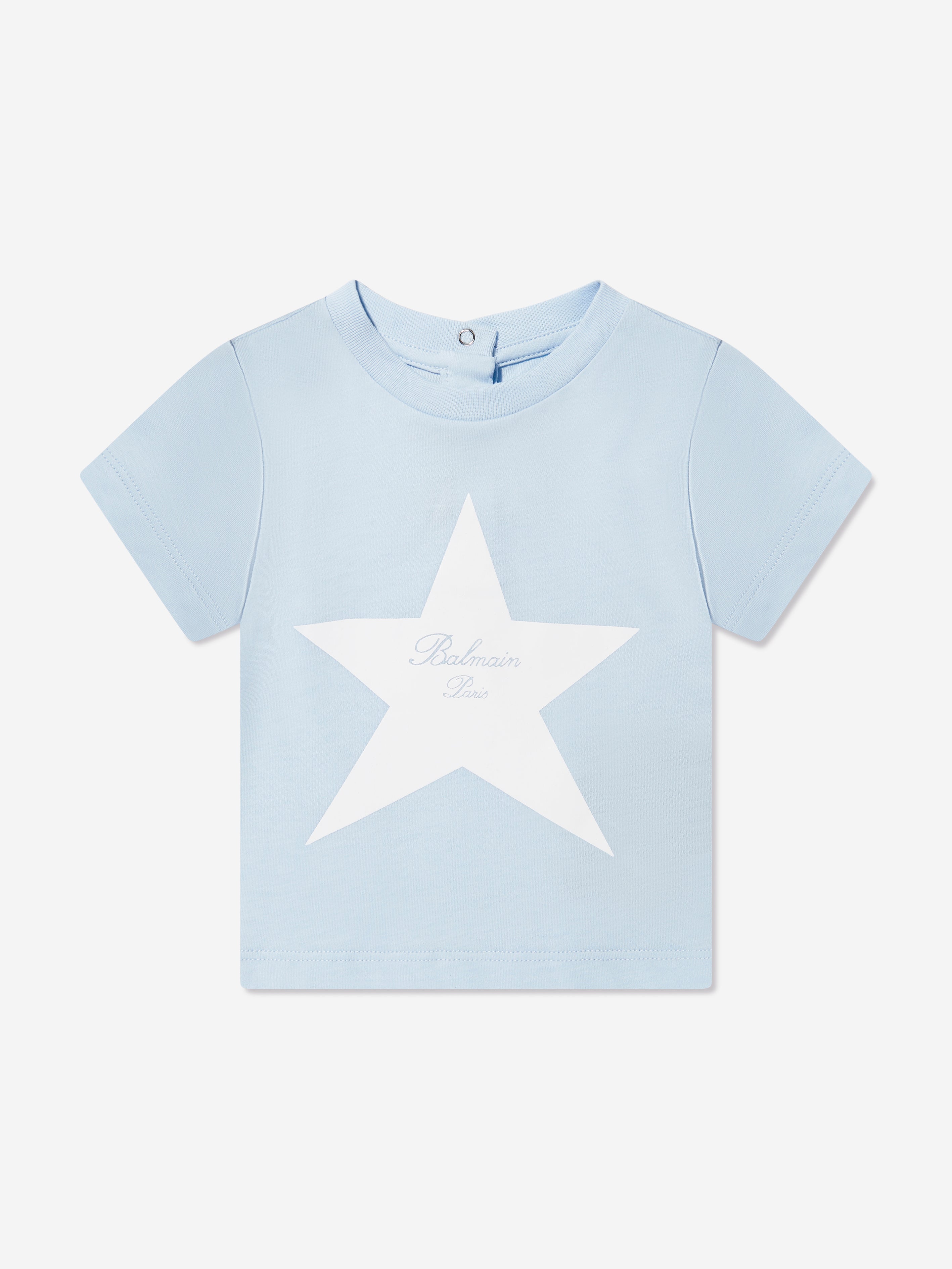 Balmain Baby Star Print T-Shirt in Blue