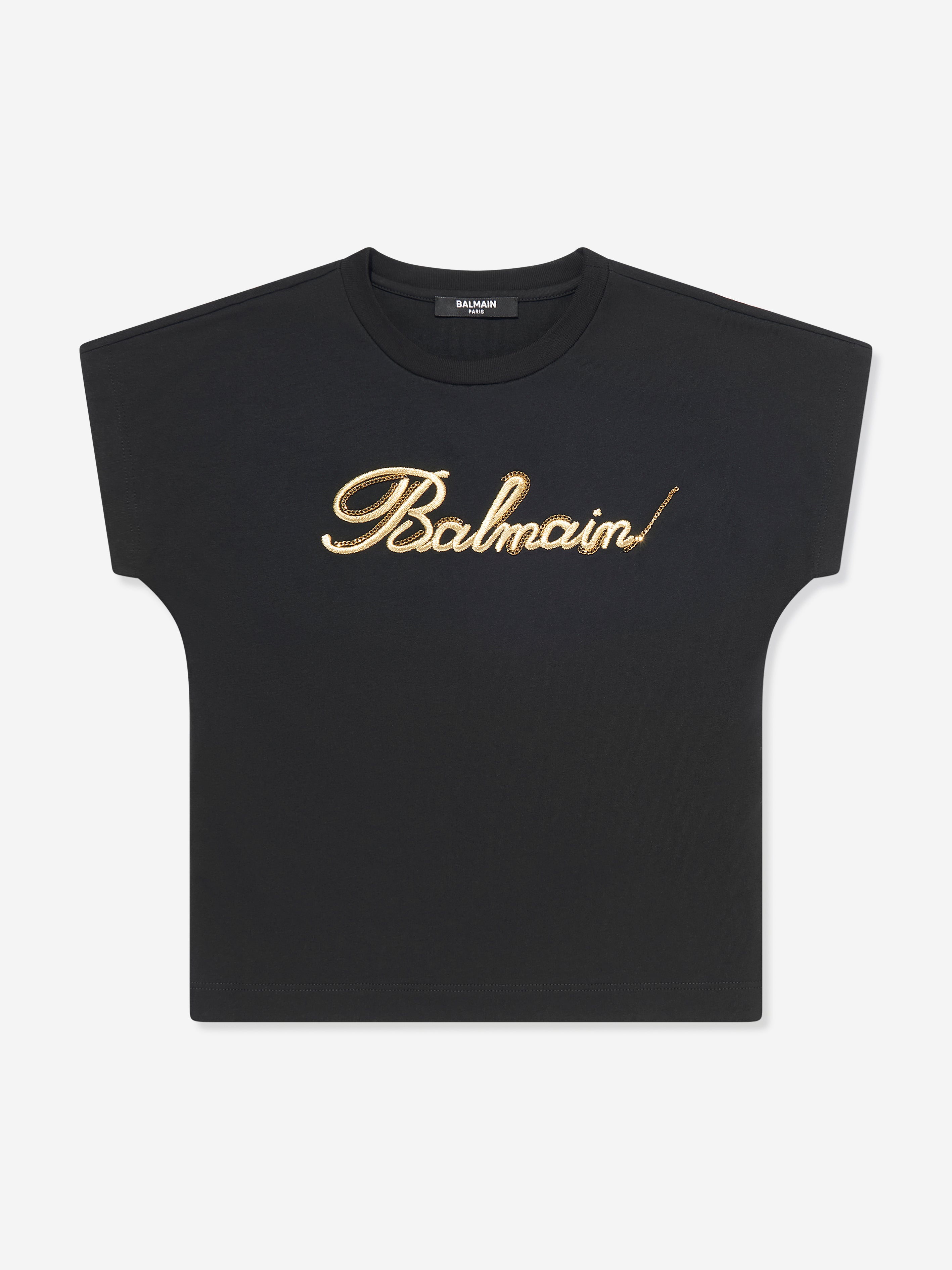 Balmain Girls Logo T-Shirt in Black