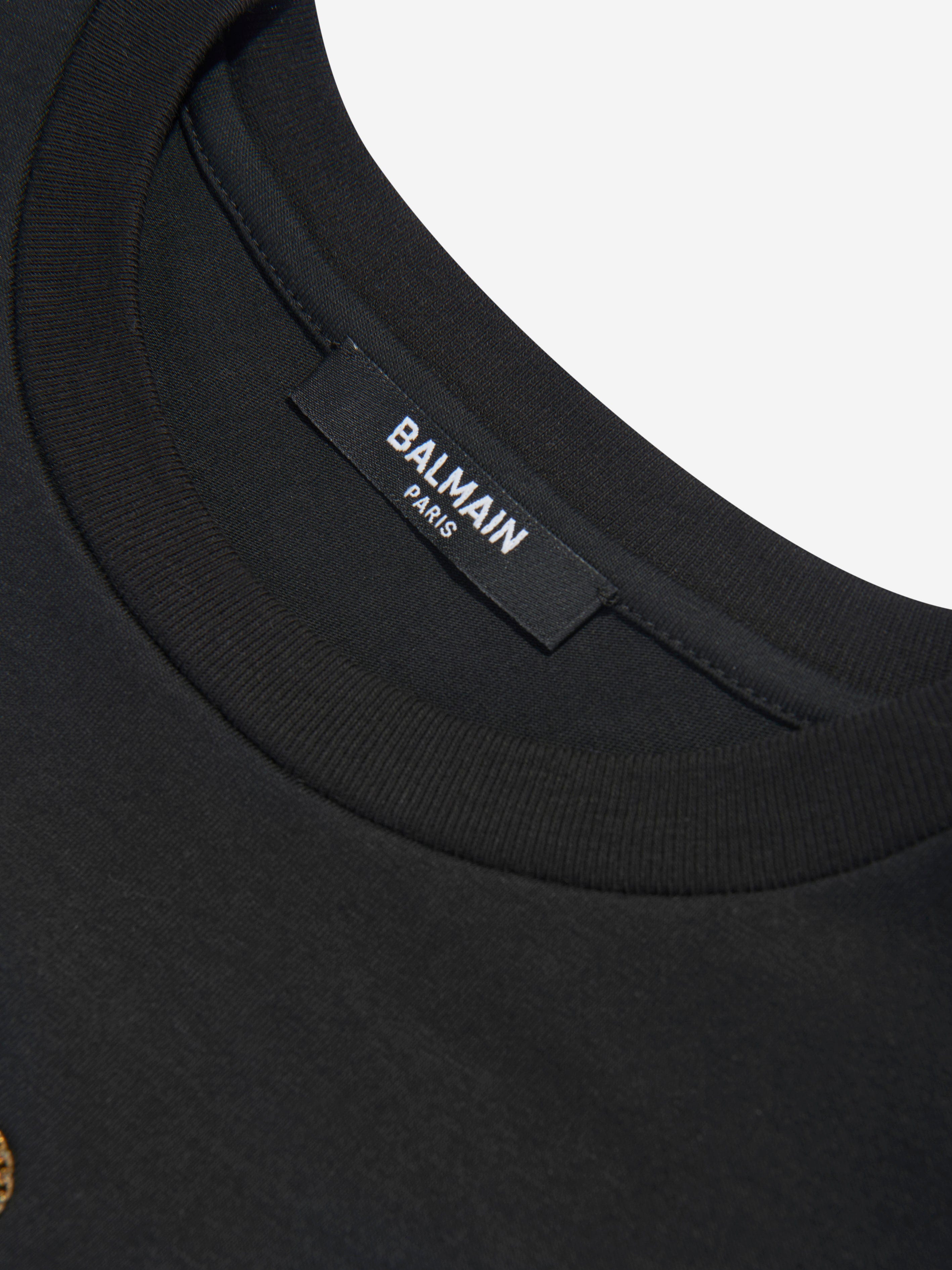 Balmain Girls Logo T-Shirt in Black