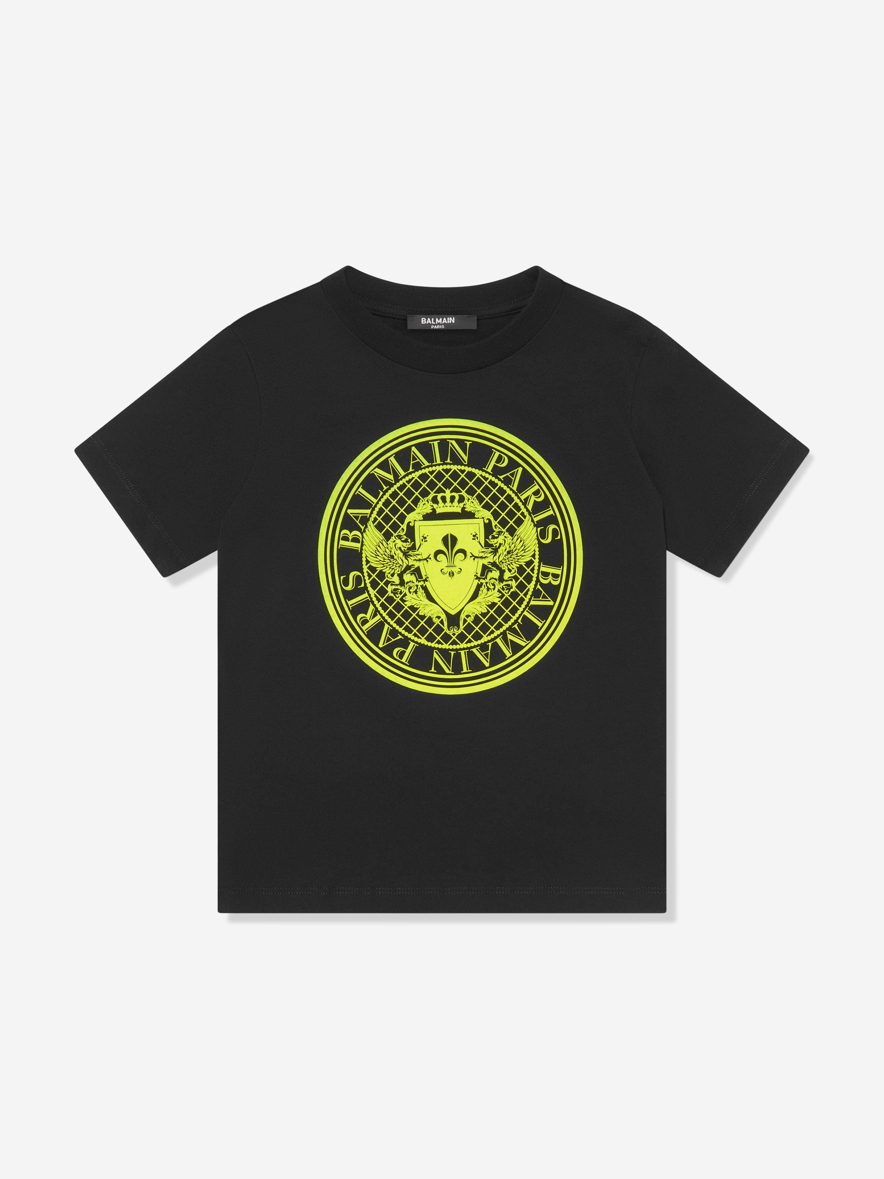 Balmain Boys Logo Print T-Shirt in Black