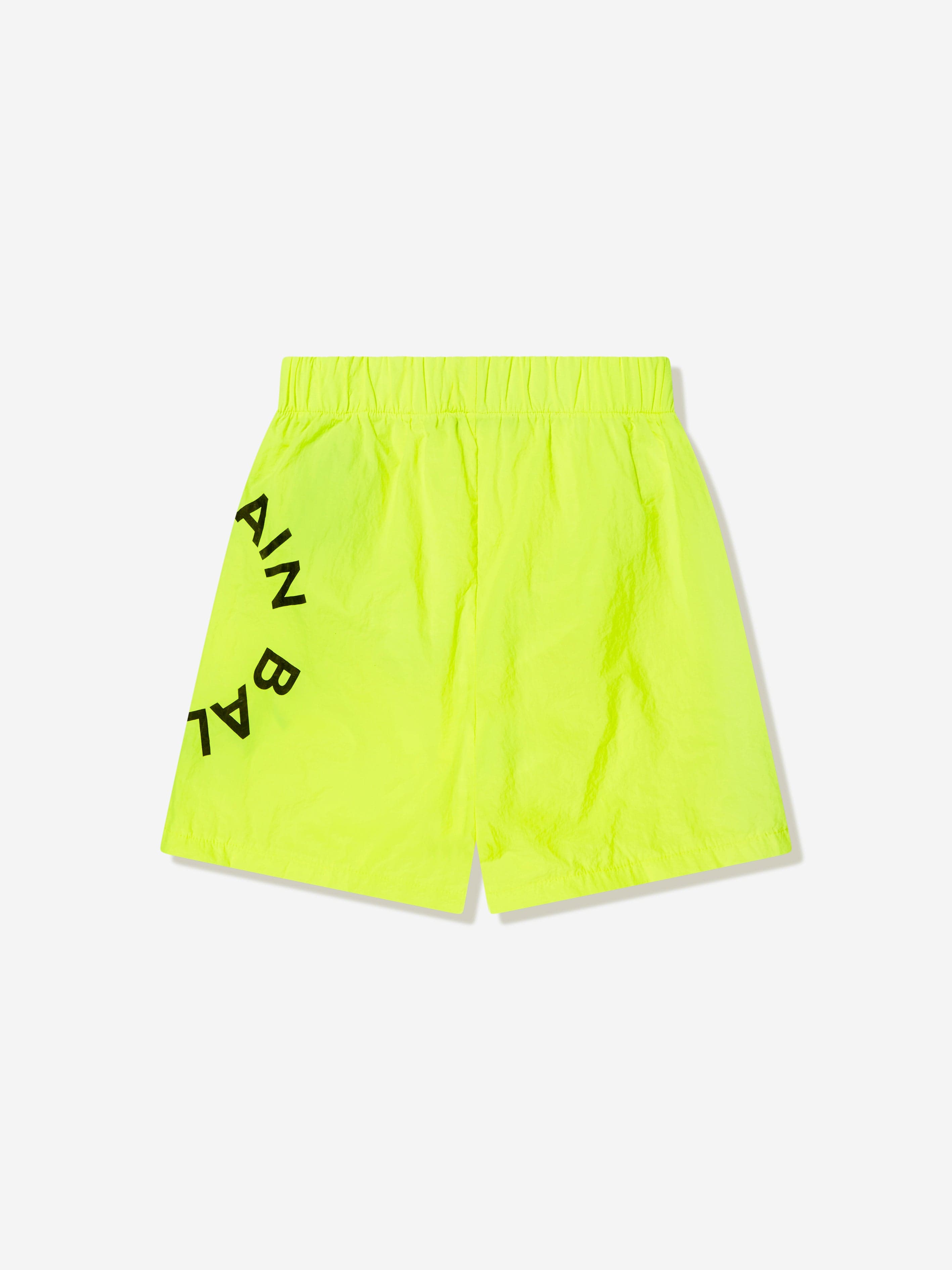 Balmain Boys Fluorescent Logo Swim Shorts in Yellow