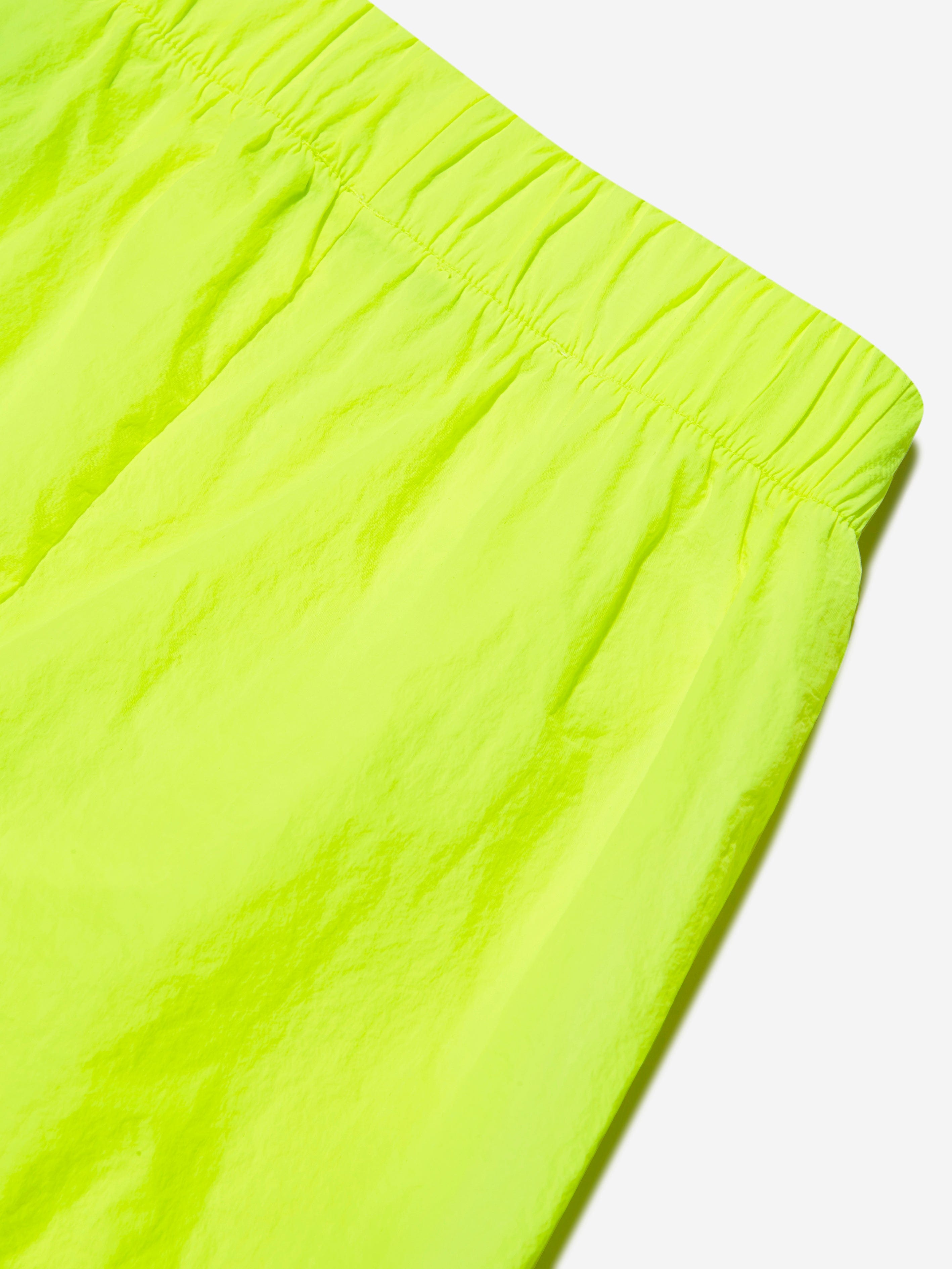 Balmain Boys Fluorescent Logo Swim Shorts in Yellow