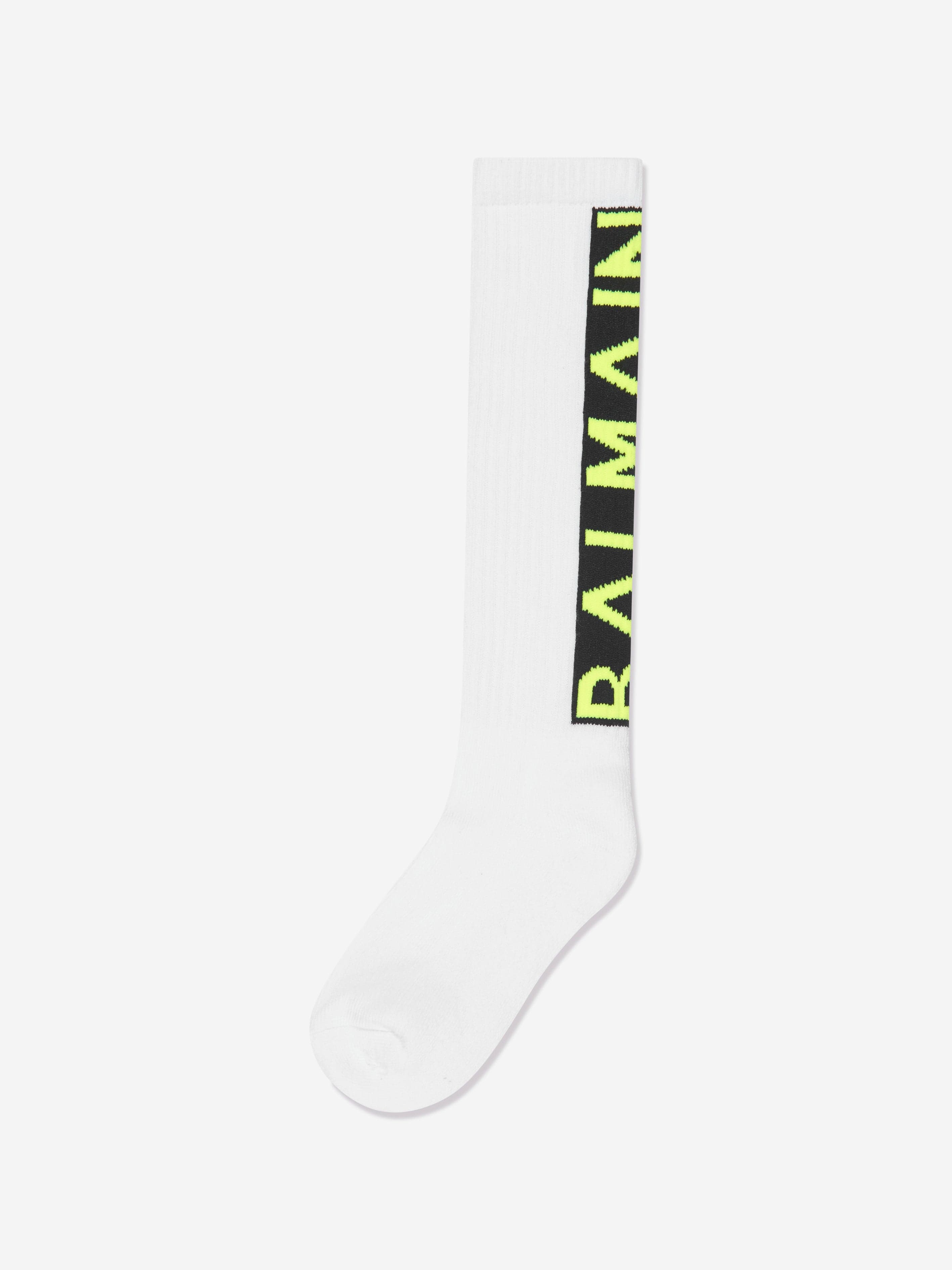 Balmain Boys Logo Socks in White