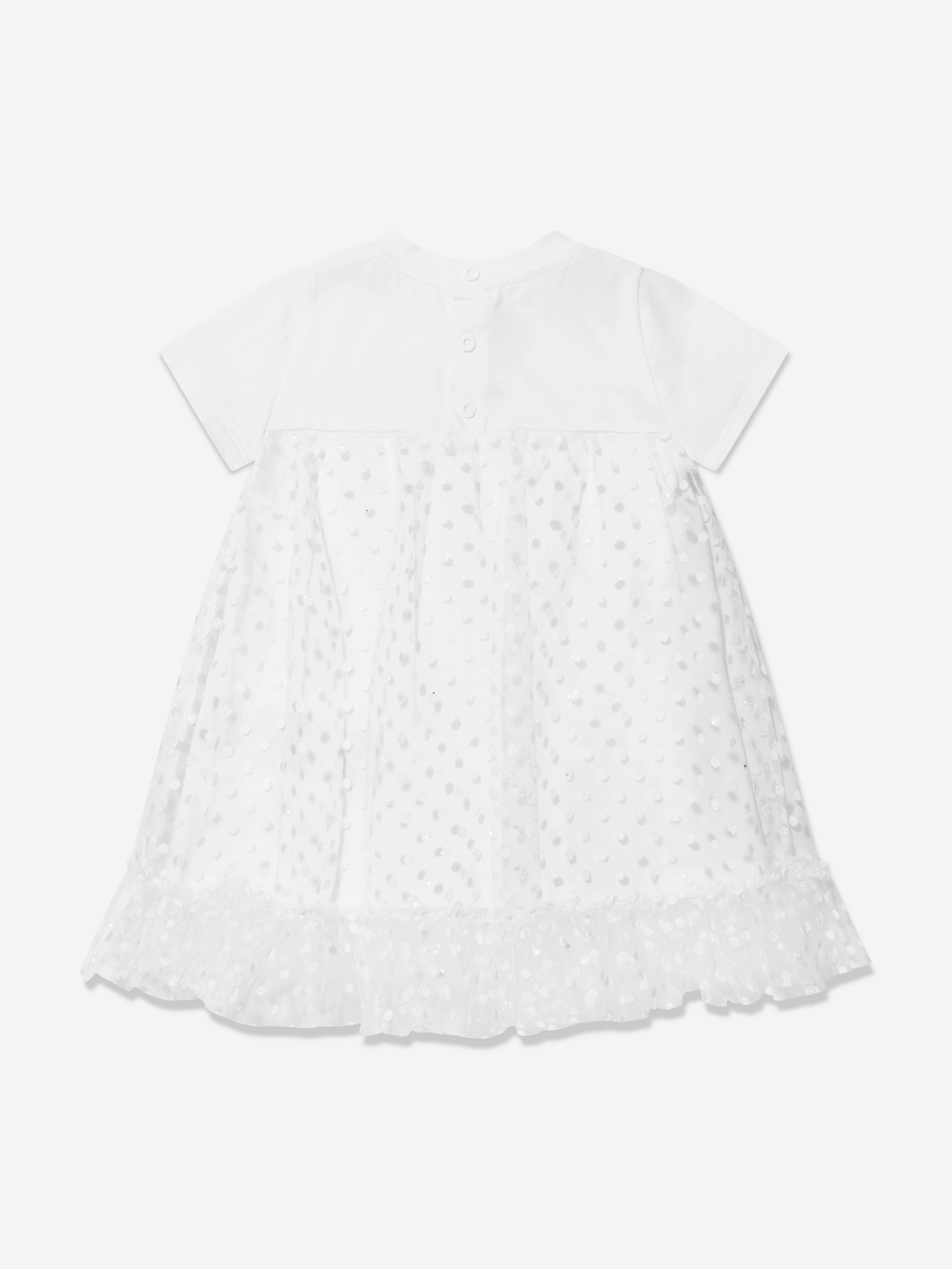 Balmain Baby Girls Jersey Dress in White