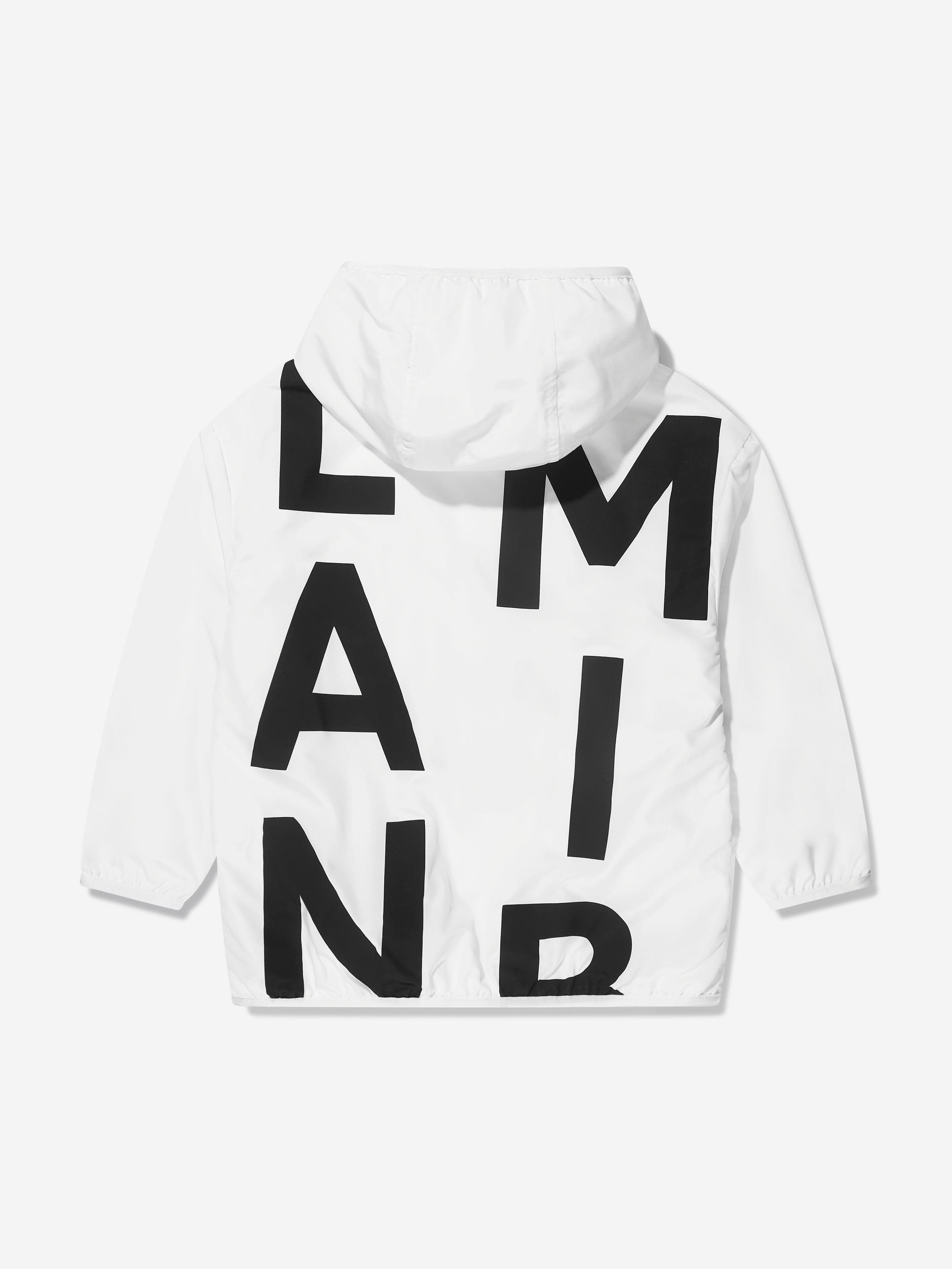 Balmain Boys Logo Print Hooded Jacket in White