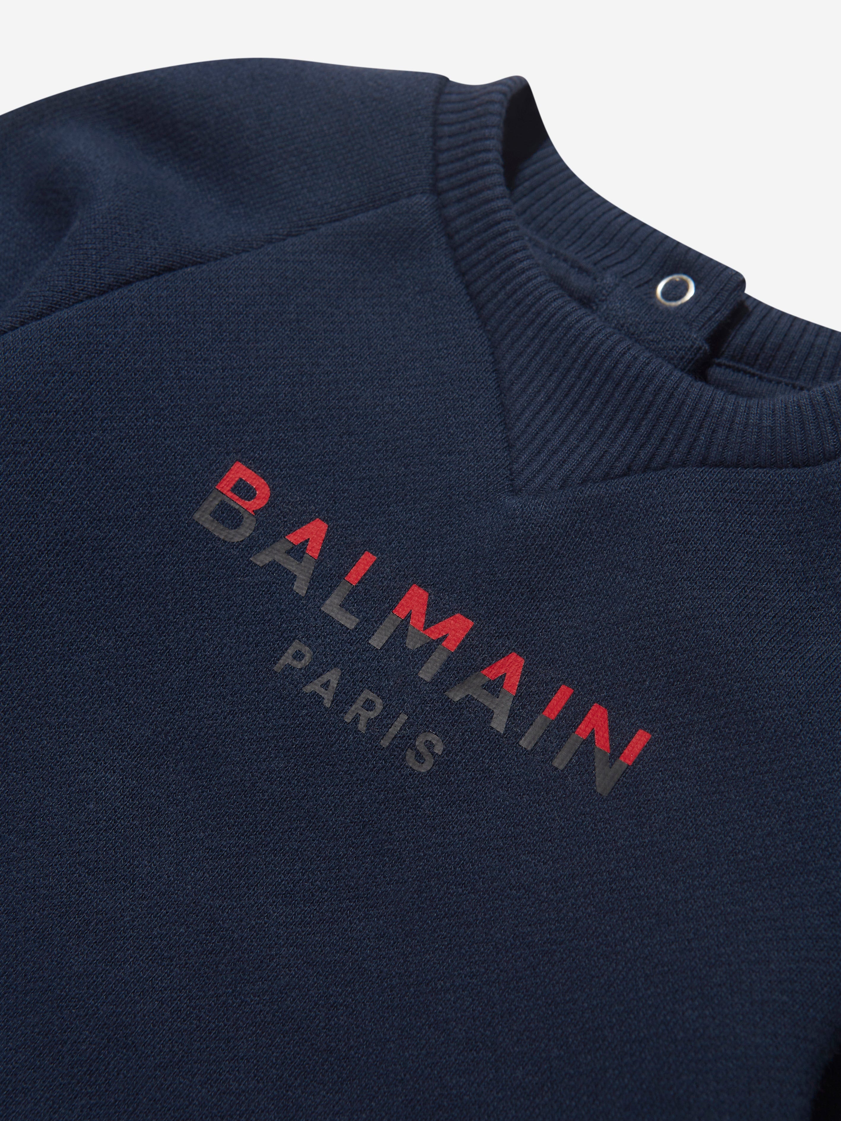 Balmain Baby Boys Logo Sweatshirt in Blue