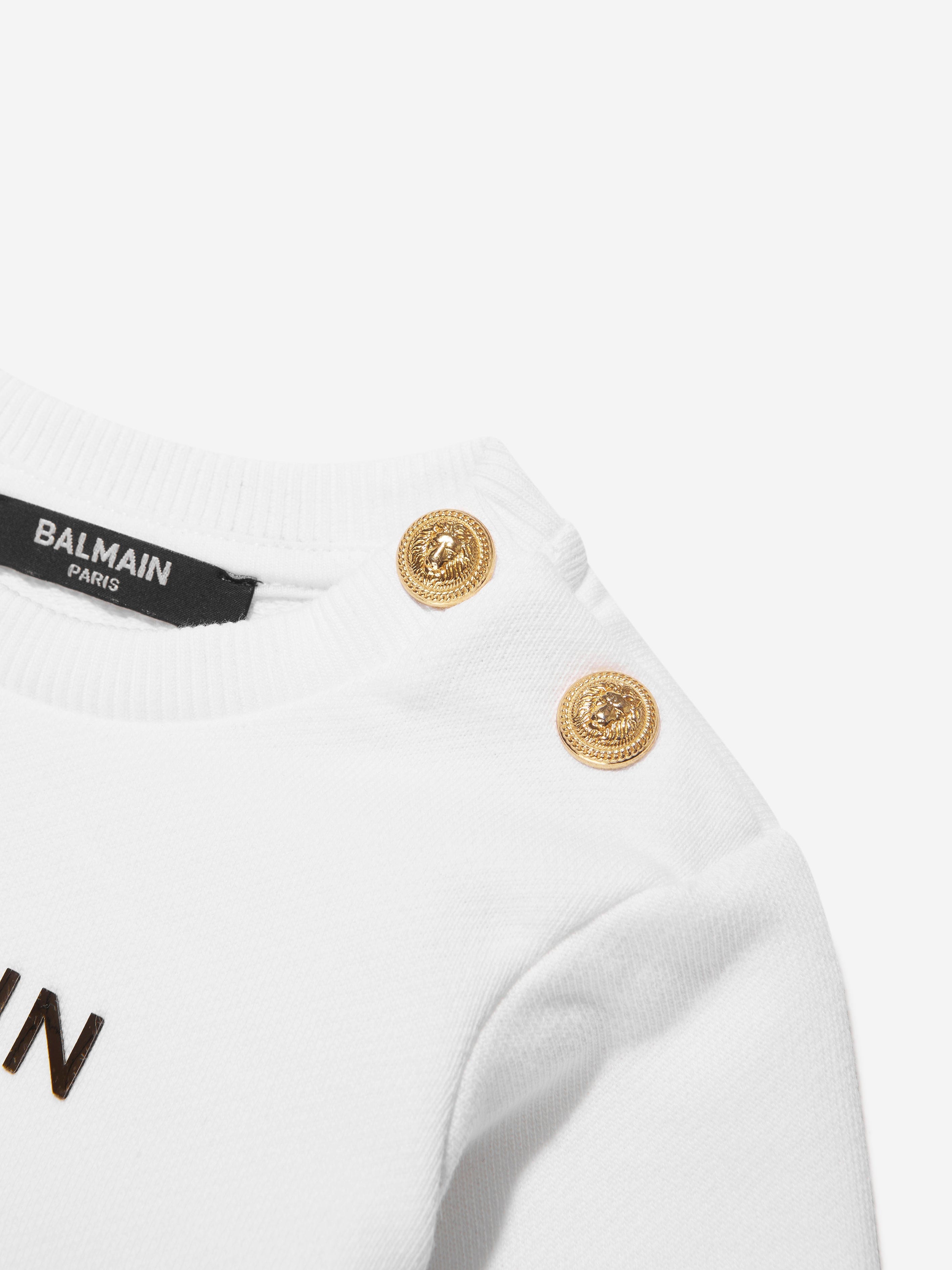 Balmain Baby Boys Logo Sweatshirt in White