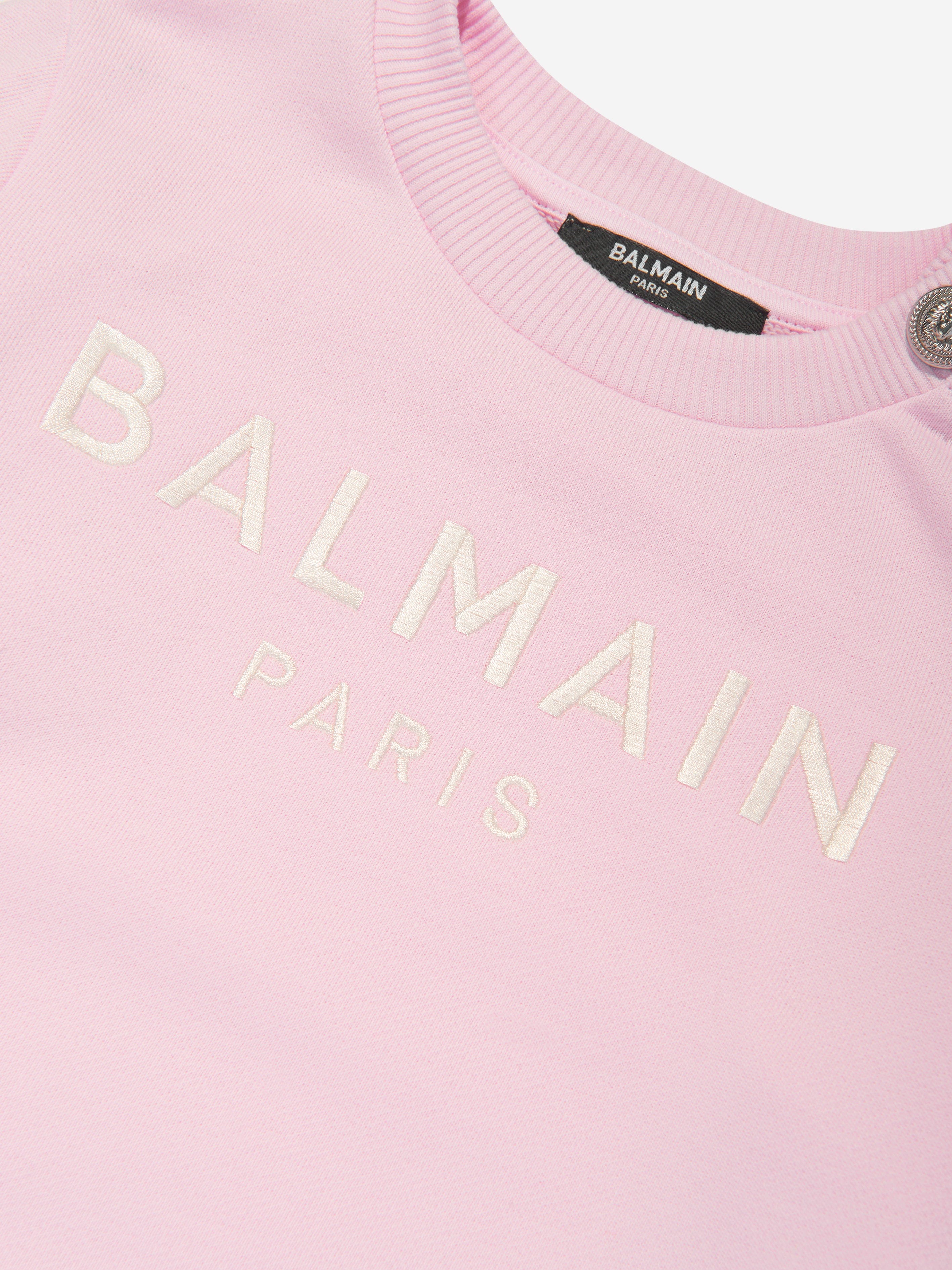 Balmain Girls Logo Sweatshirt in Pink