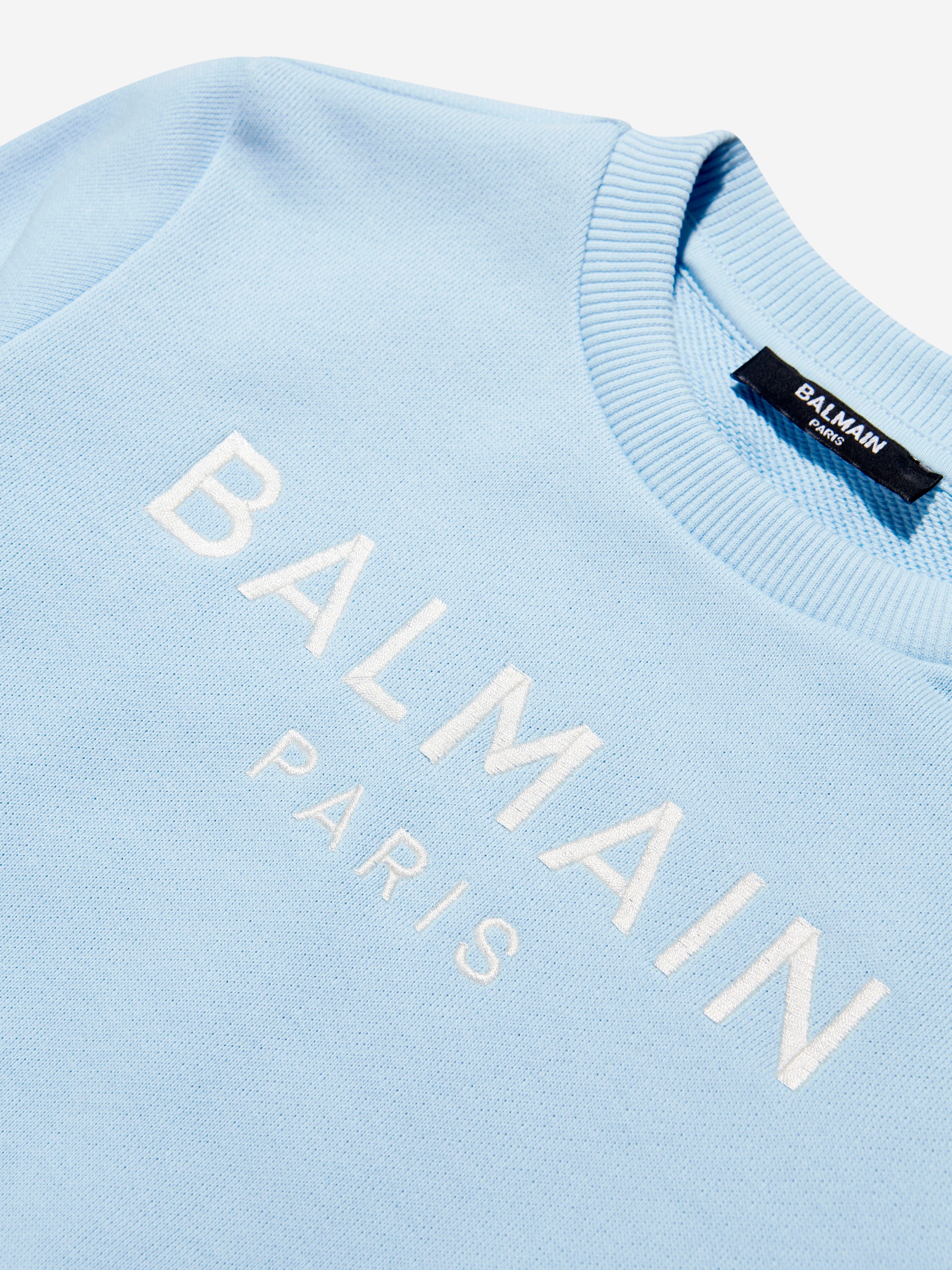 Balmain Girls Logo Sweatshirt in Blue