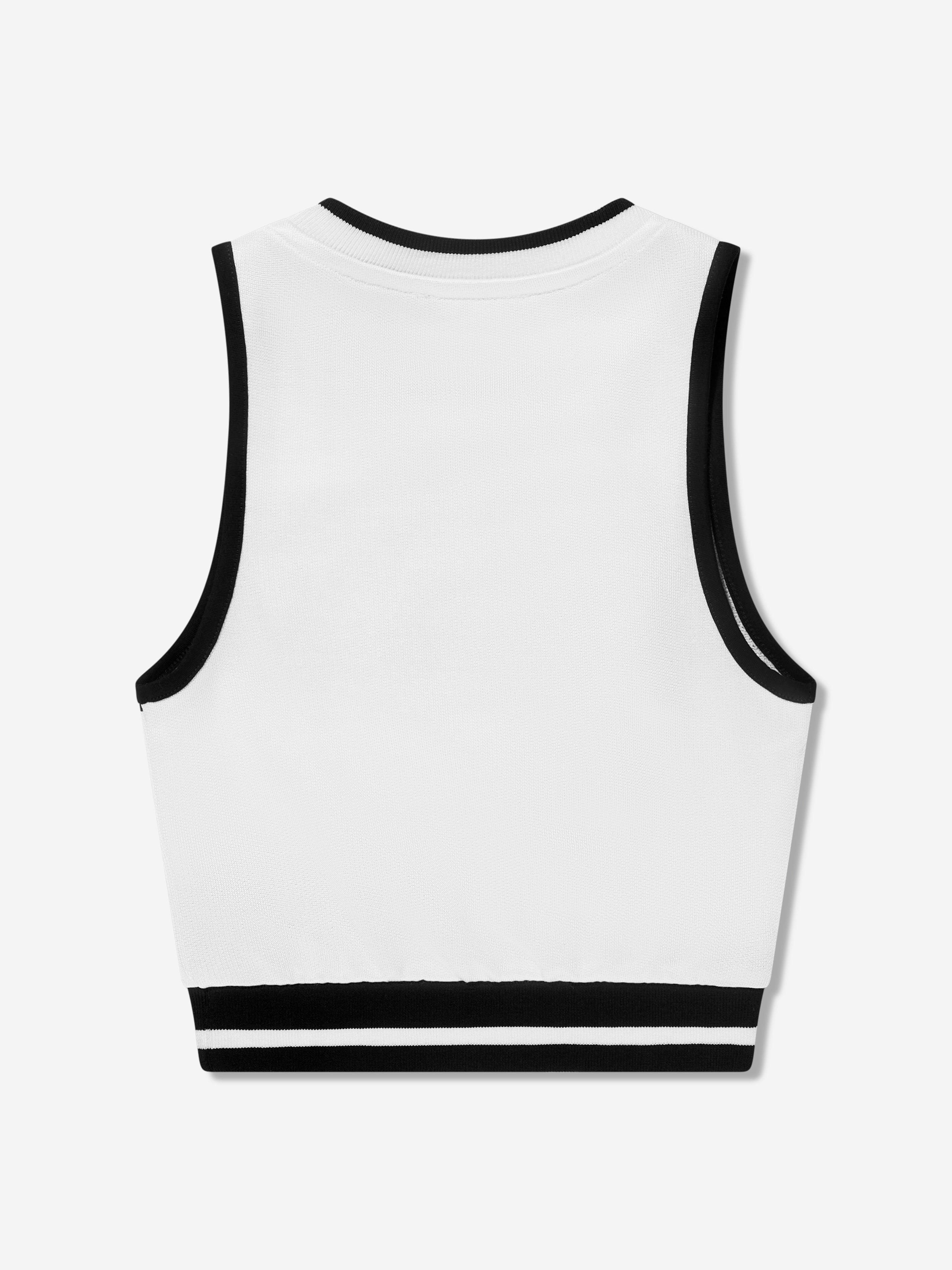 Balmain Girls Sleeveless Sweatshirt in White