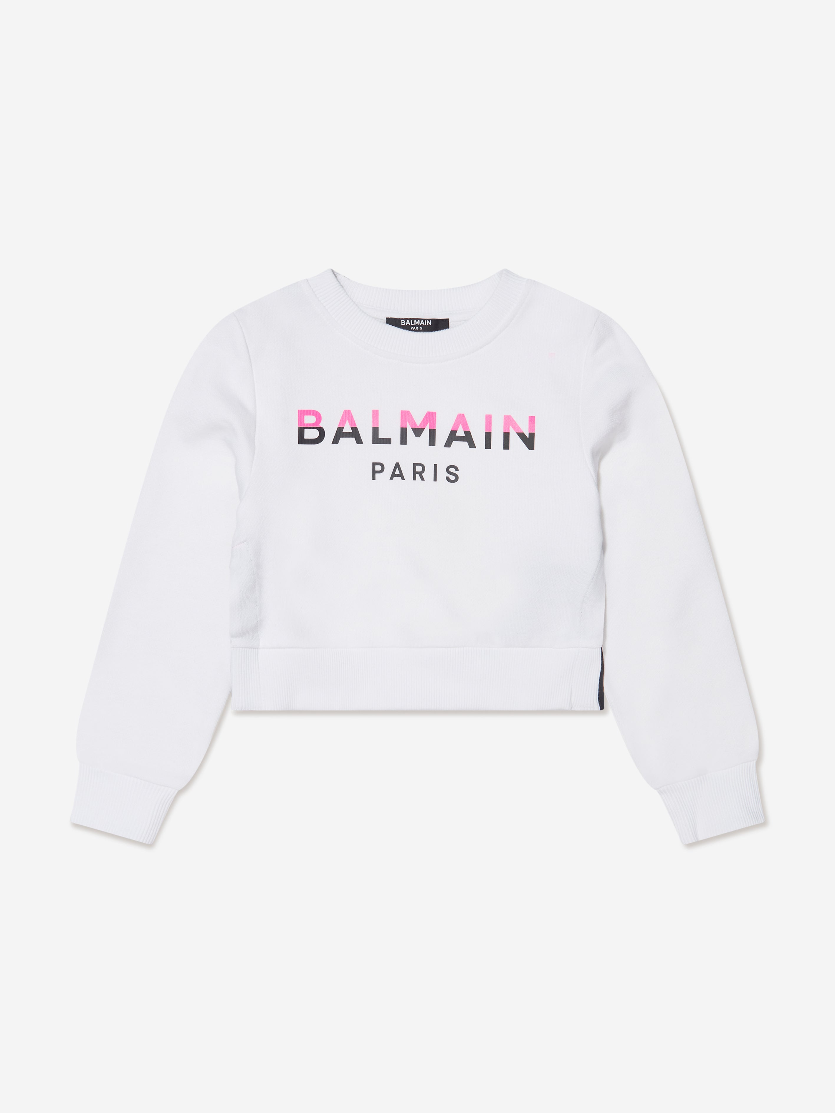 Balmain Girls Logo Sweatshirt in White