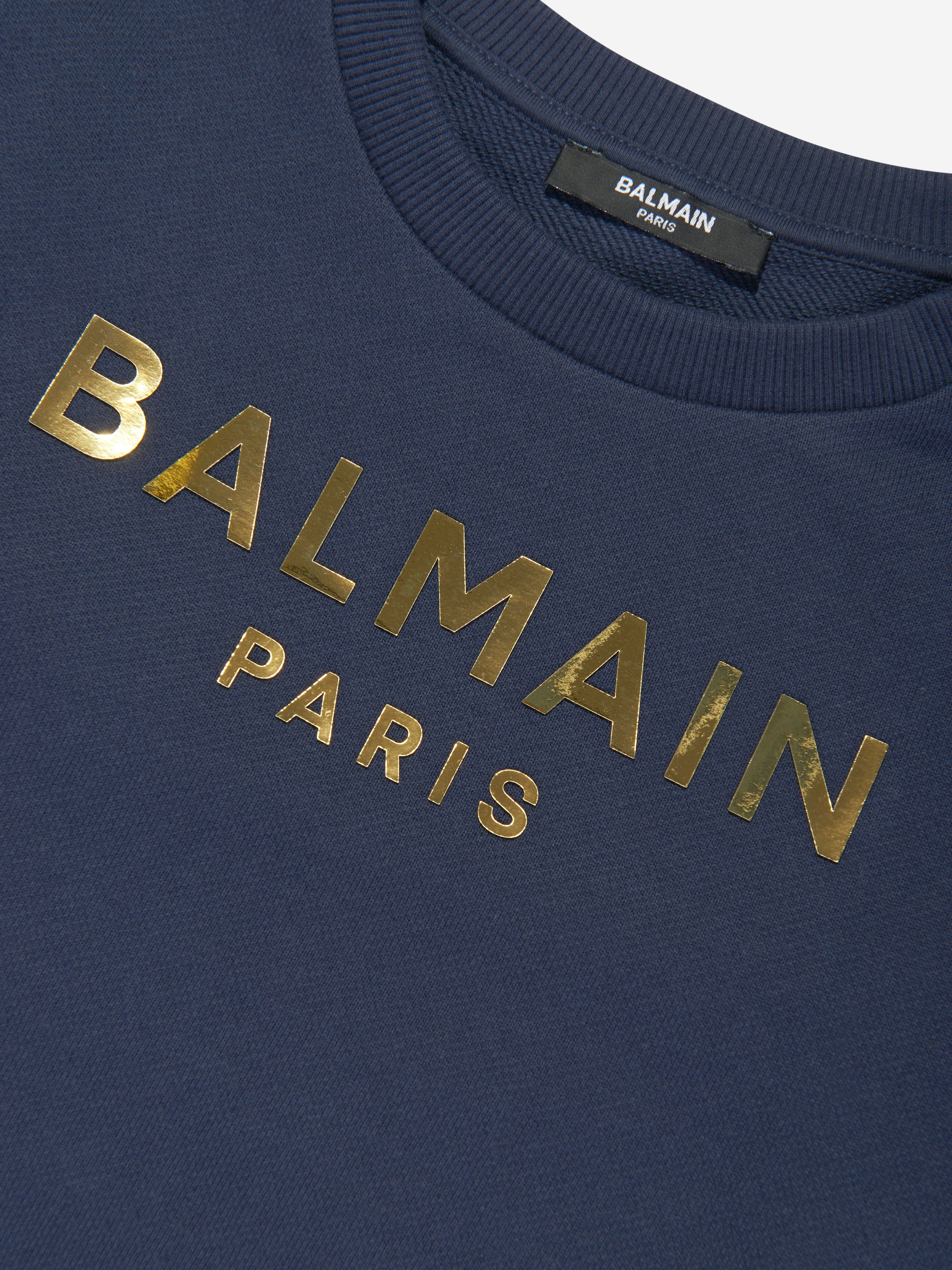 Balmain Boys Logo Sweatshirt in Blue