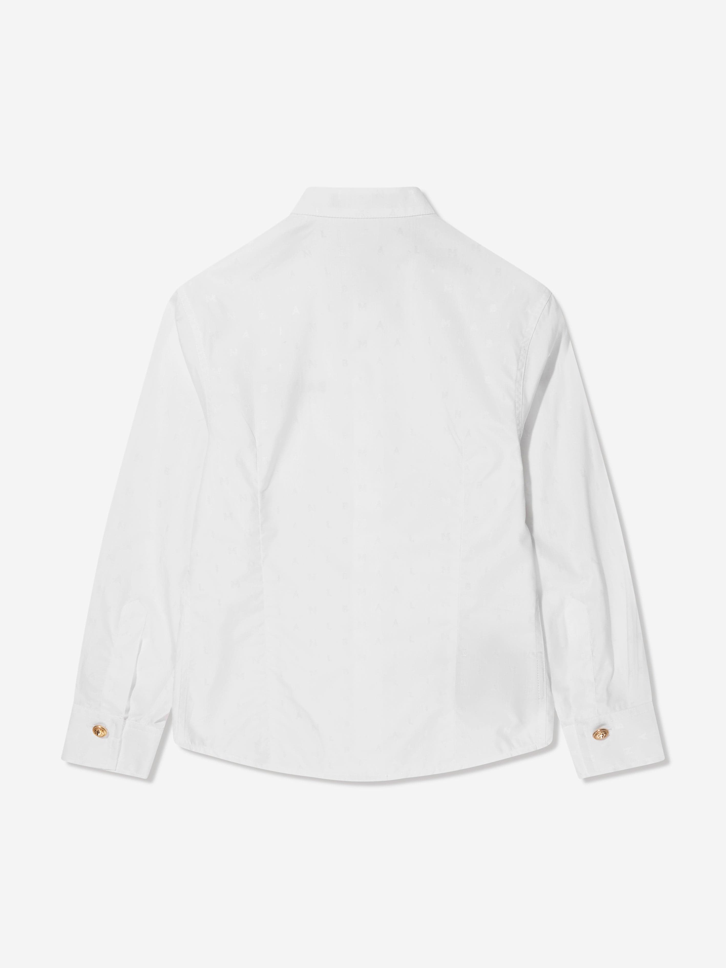 Balmain Boys Cotton Logo Shirt in White